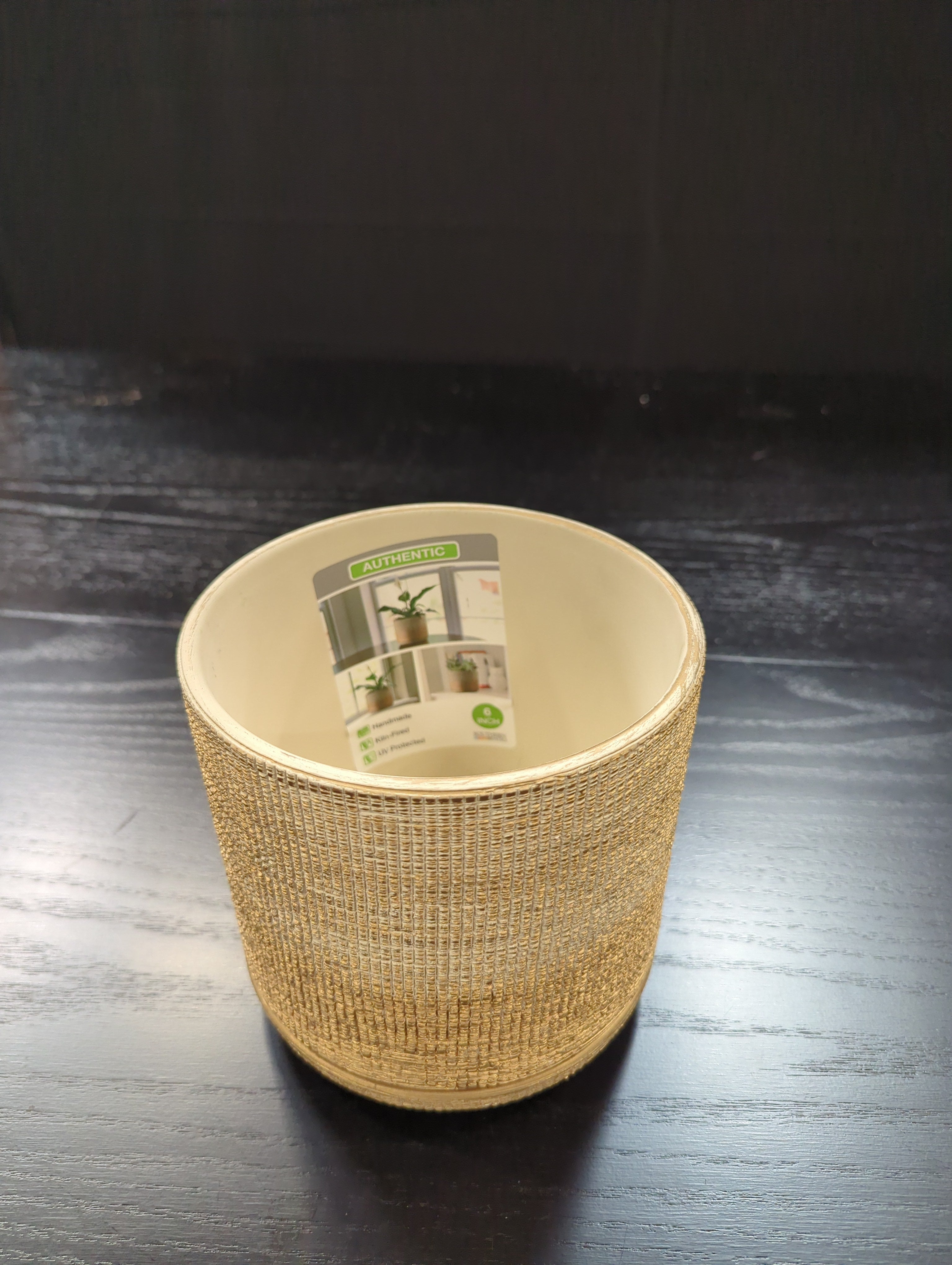 Textured Cylindrical Woven Planter Pot