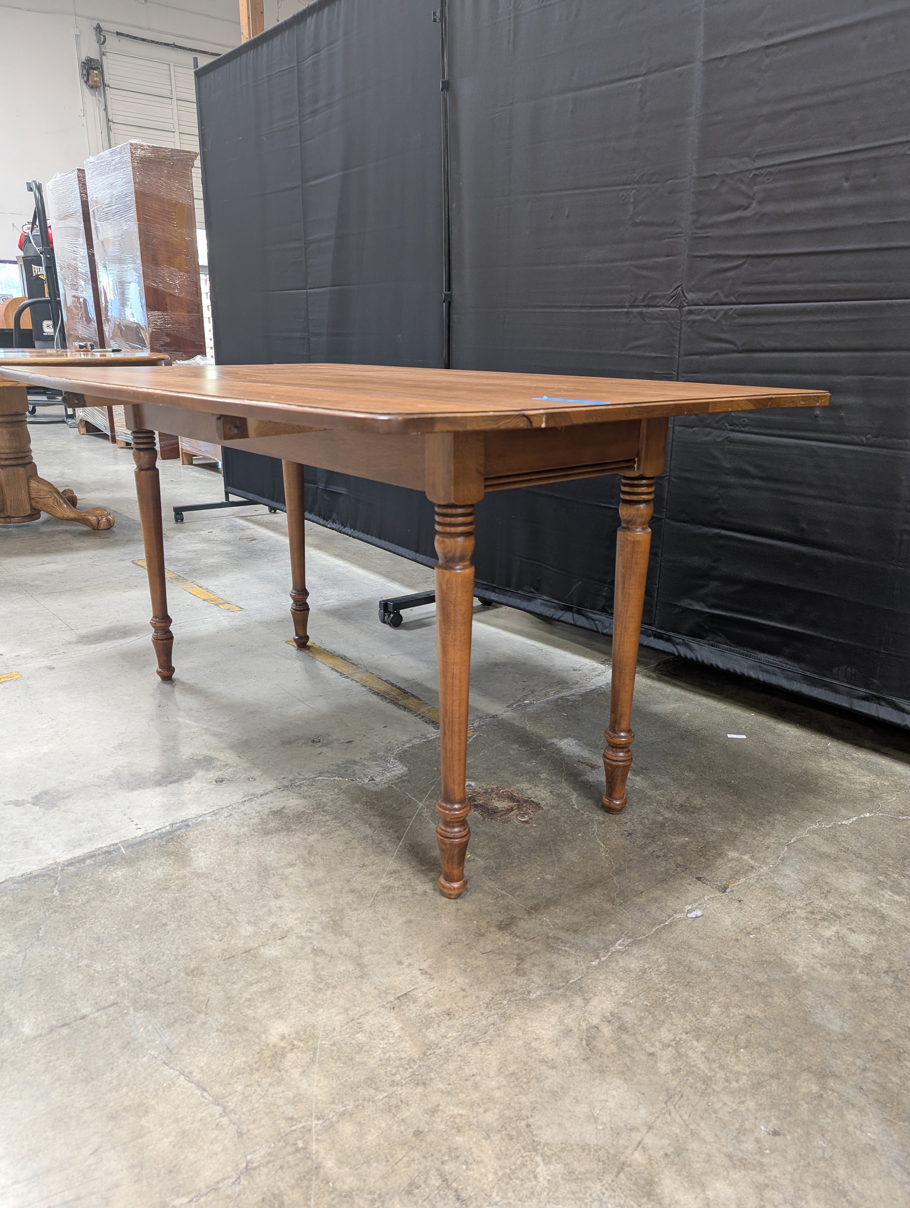 Solid Wood Drop-Top Table with Turned Legs
