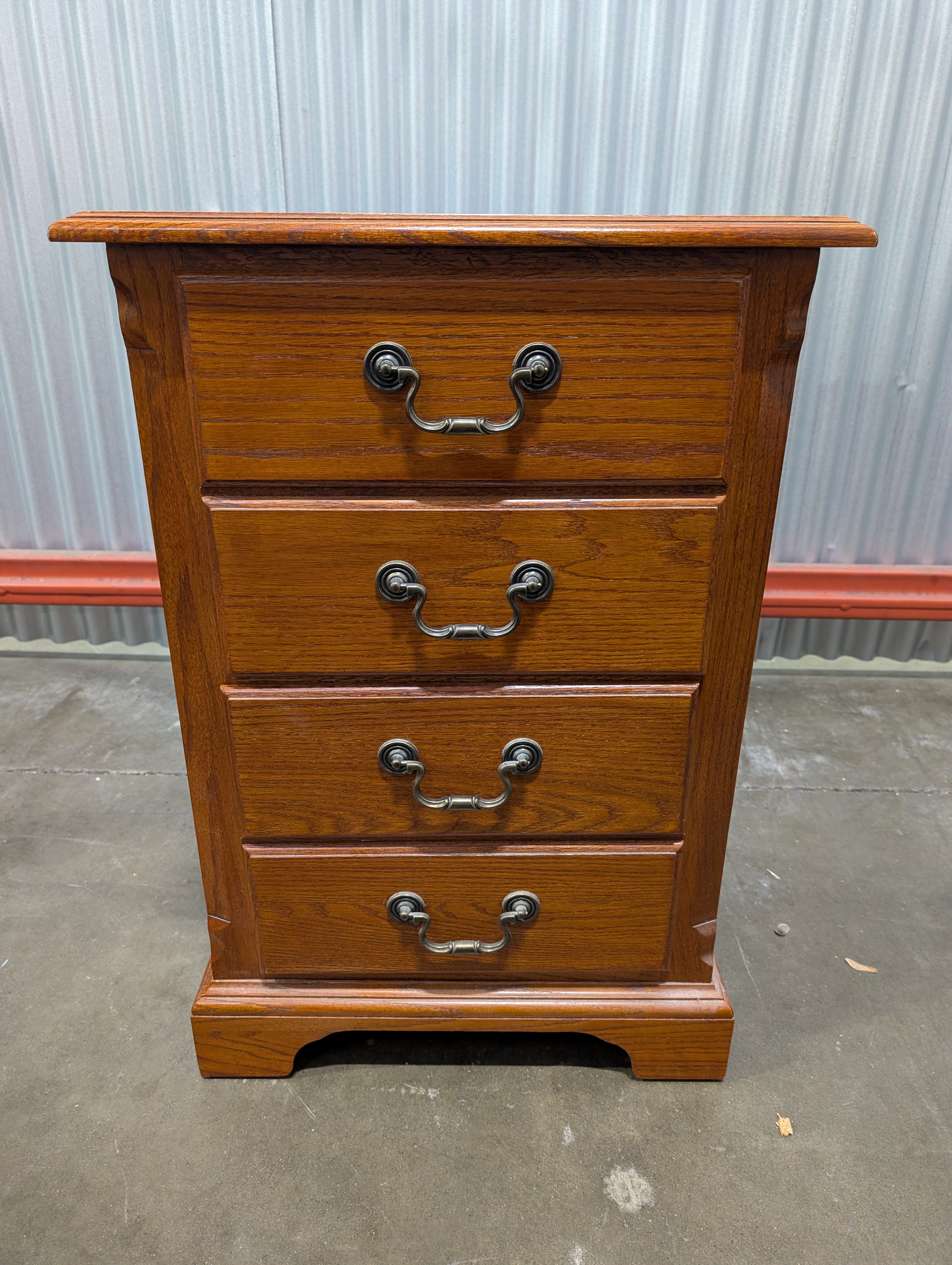 Two-Drawer Wooden file cabinet with Ornate Pulls