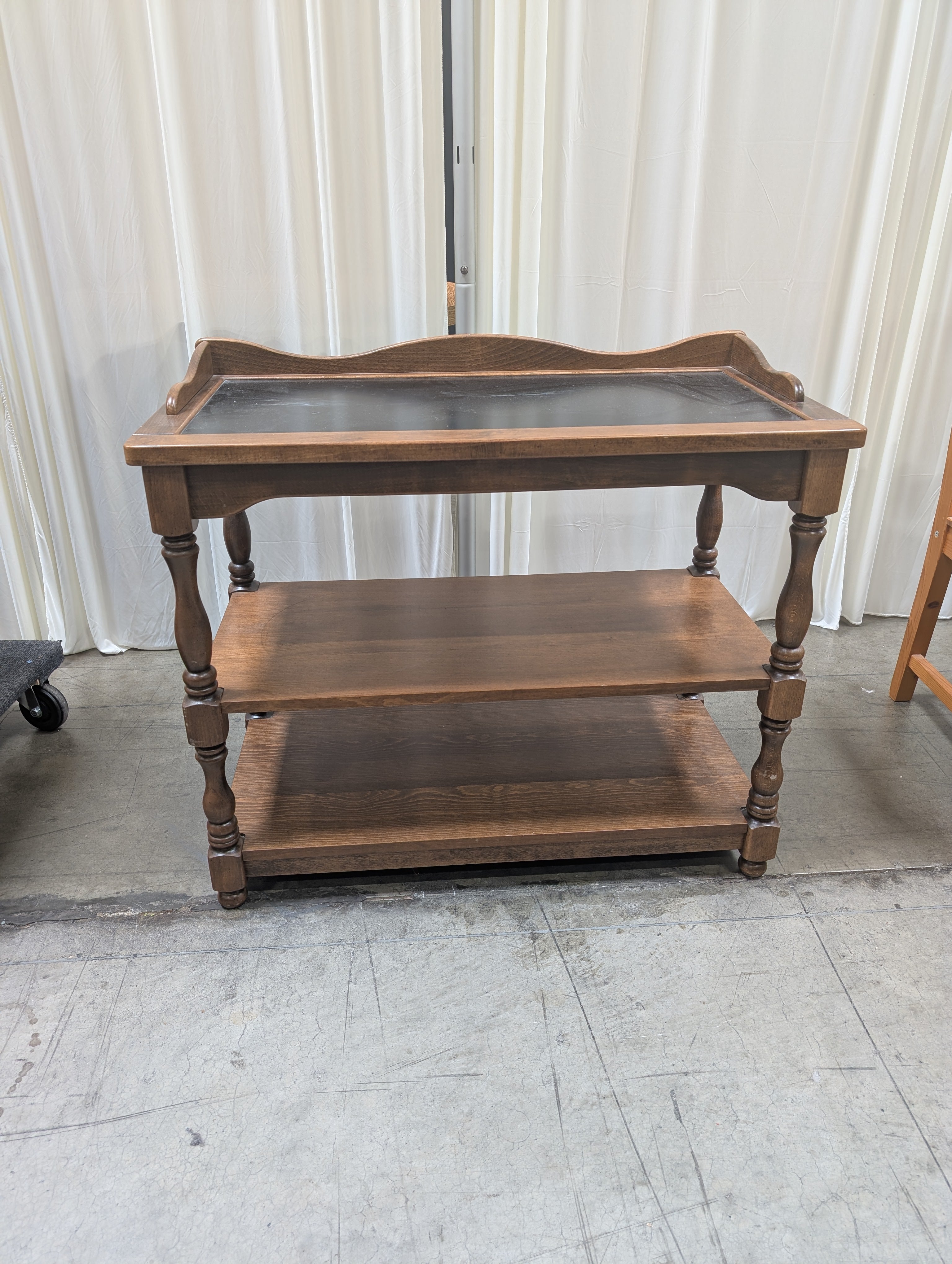 Traditional Wood Console Table with Shelves
