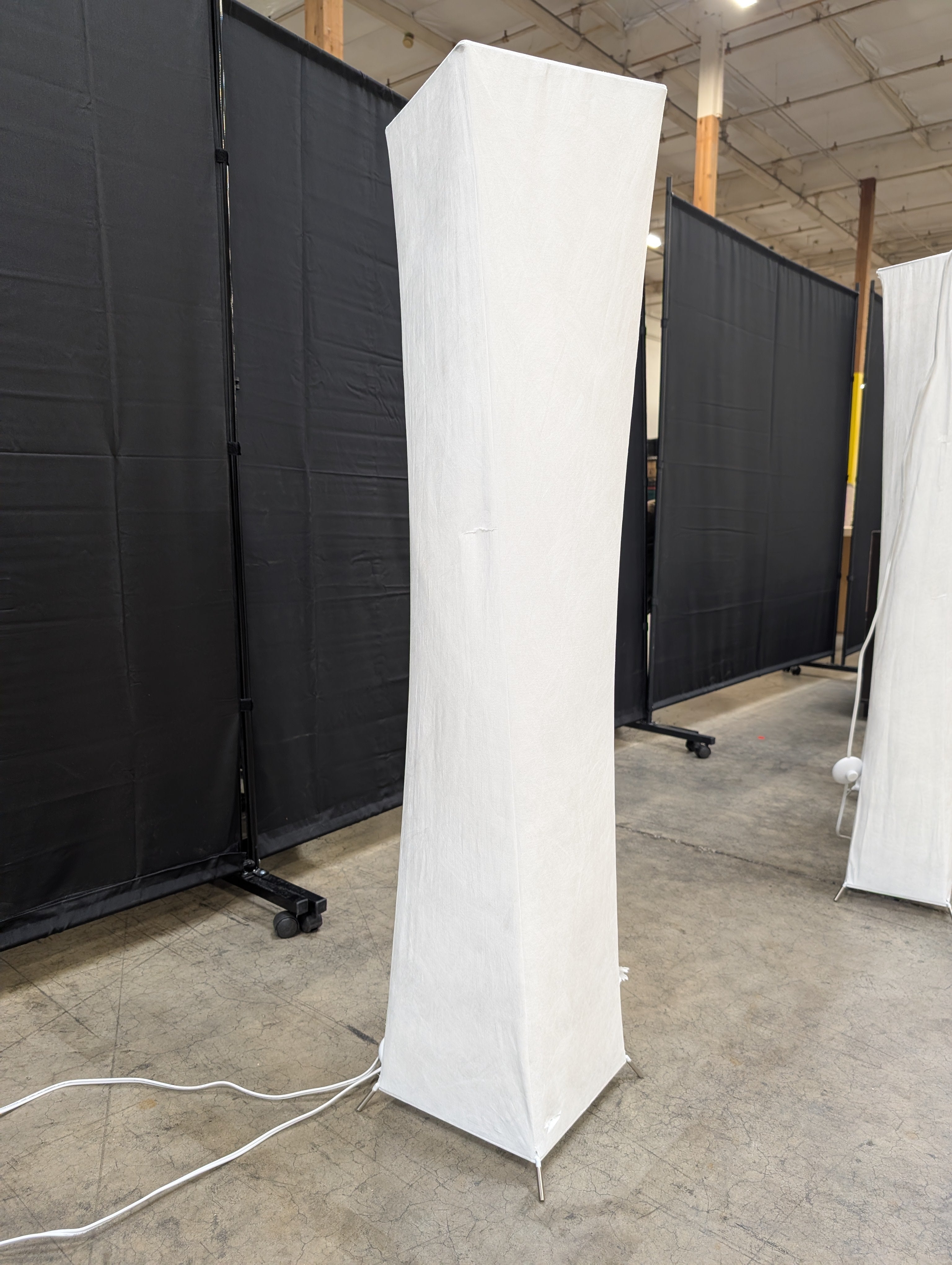 Minimalist Square Column Floor Lamp in White Paper