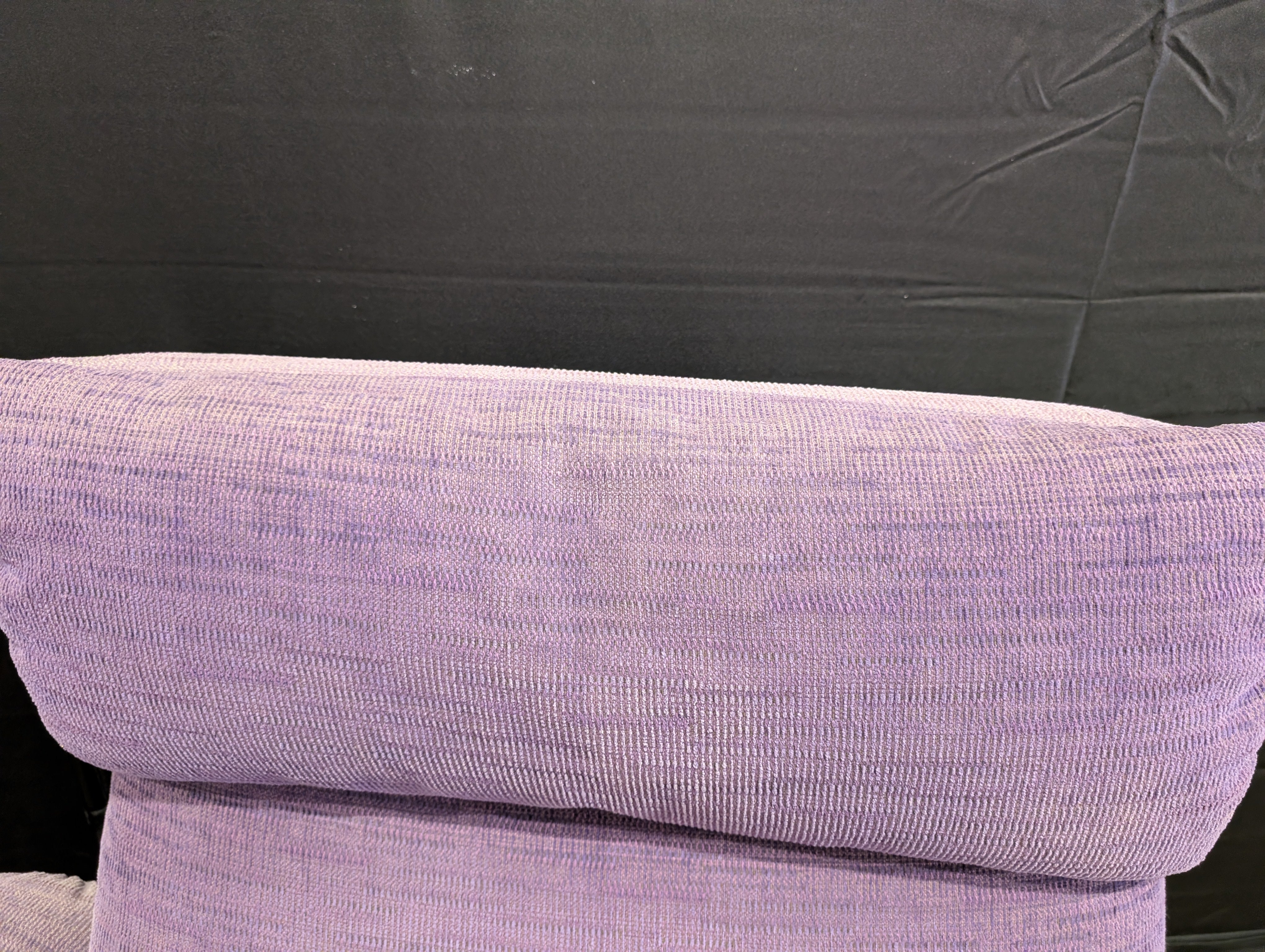Used Purple Fabric Armchair with Matching Ottomans