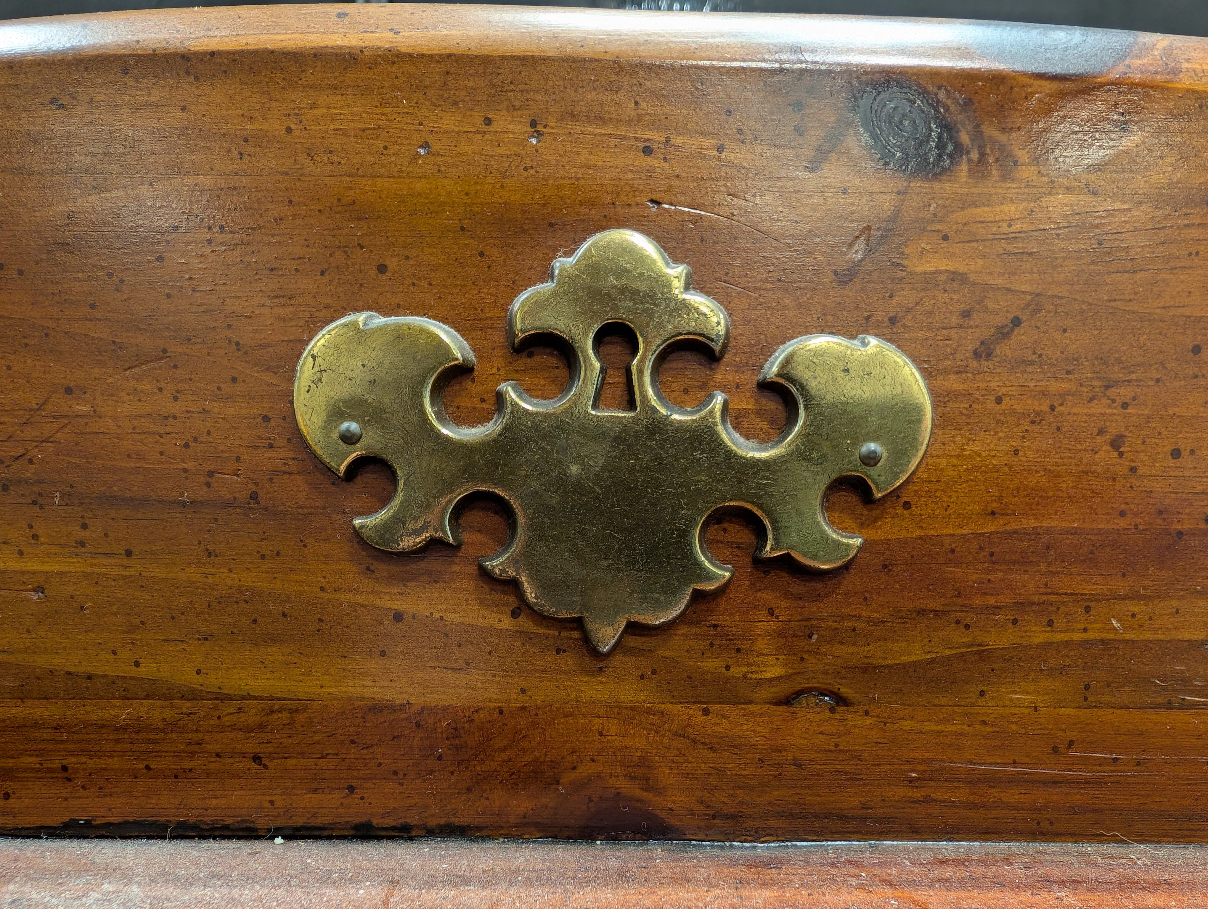 Virginia House - Rustic Pine Dry Sink Cabinet with Brass Hardware