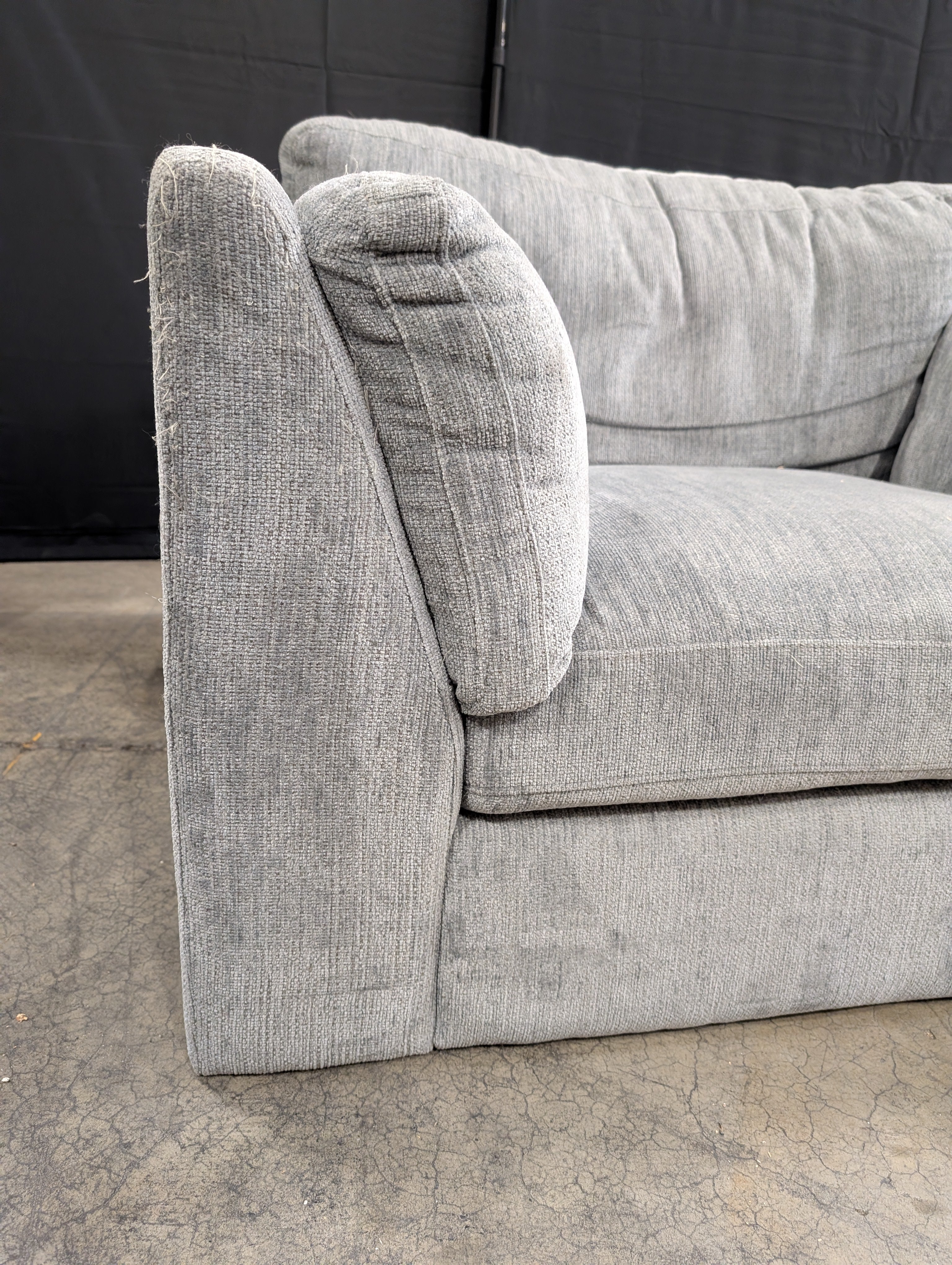 Contemporary Grey Fabric Accent Chair with Bolster Pillow