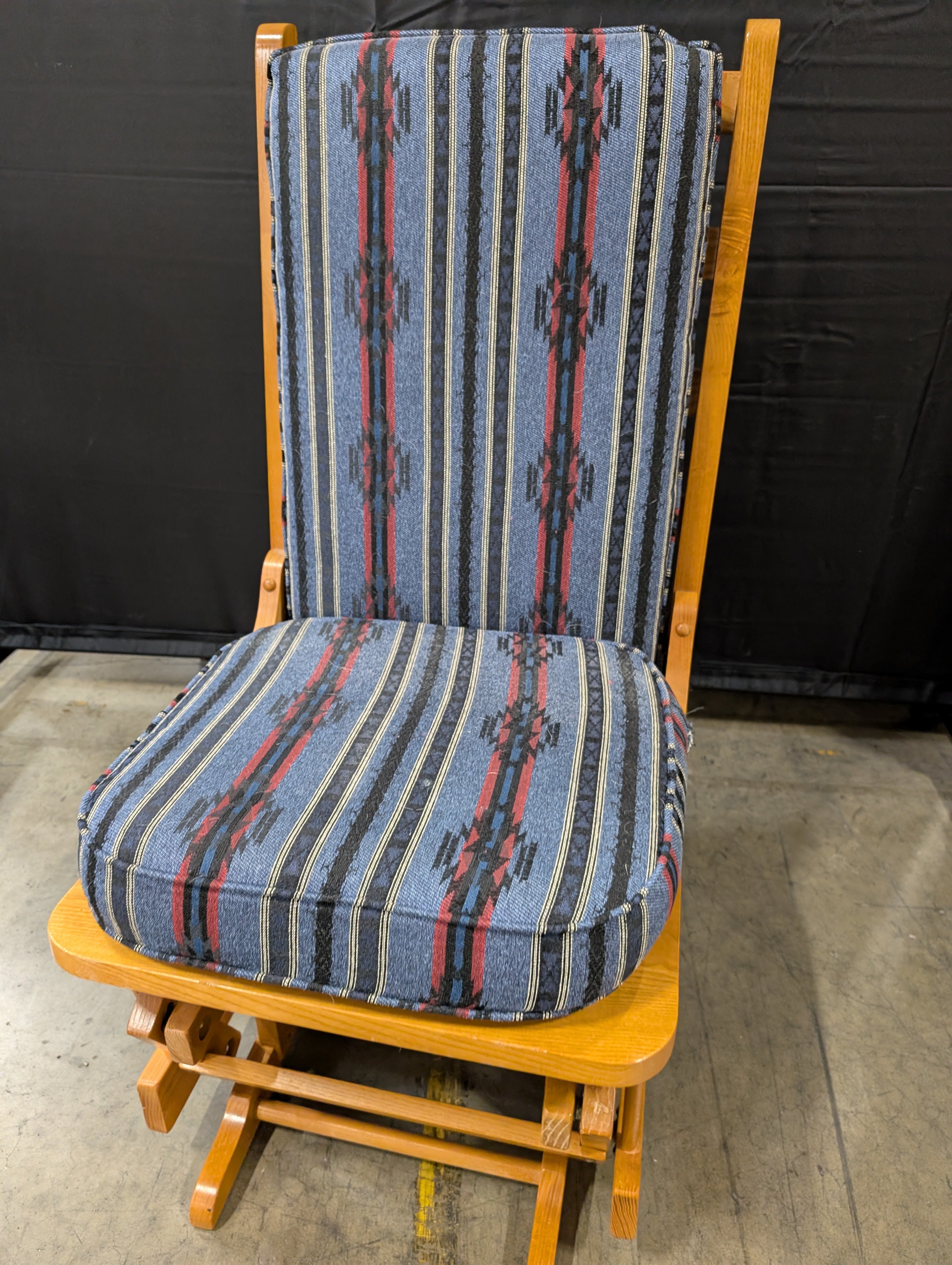 Southwestern Upholstered Wooden Glider Rocker Chair