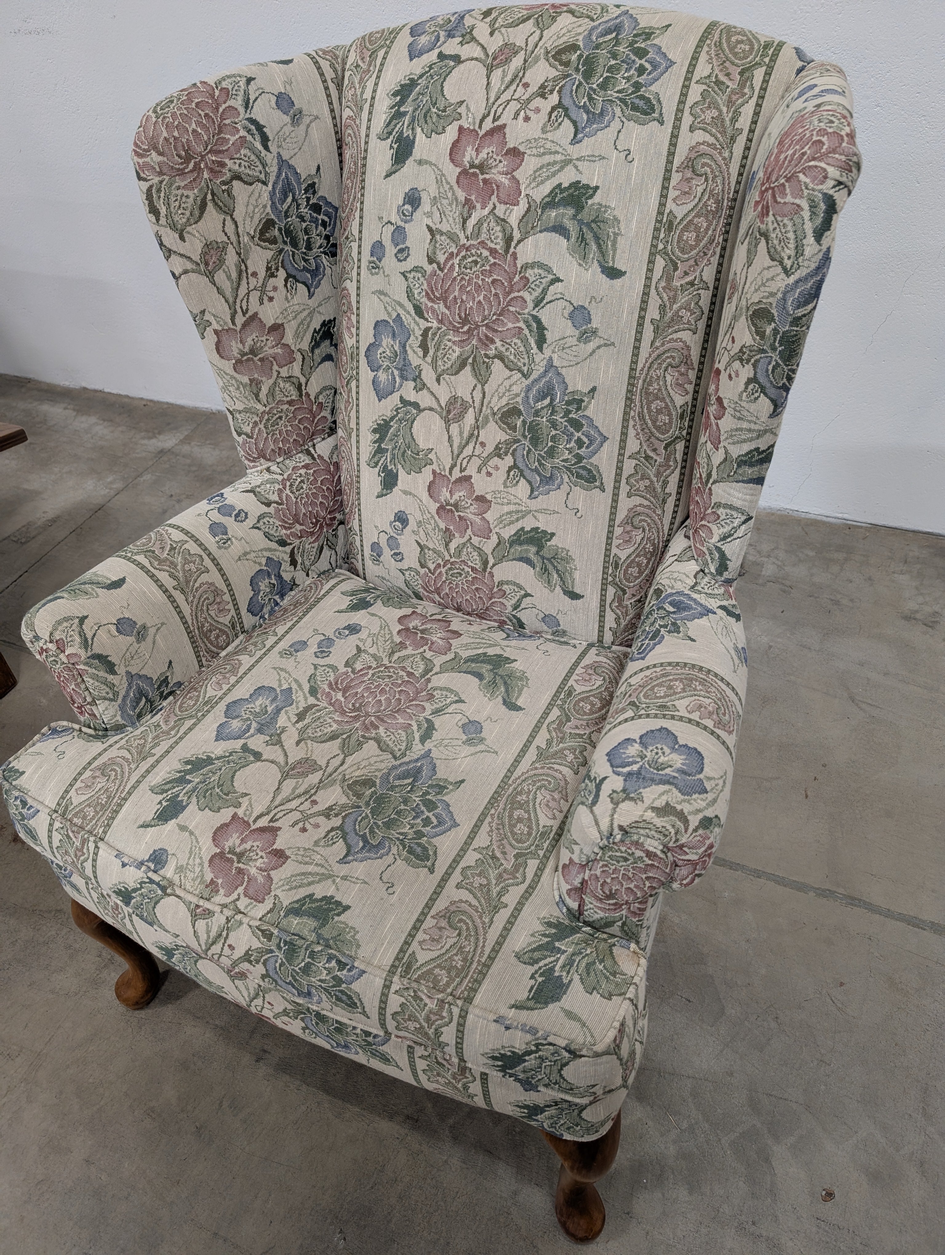 Floral Wingback Armchair