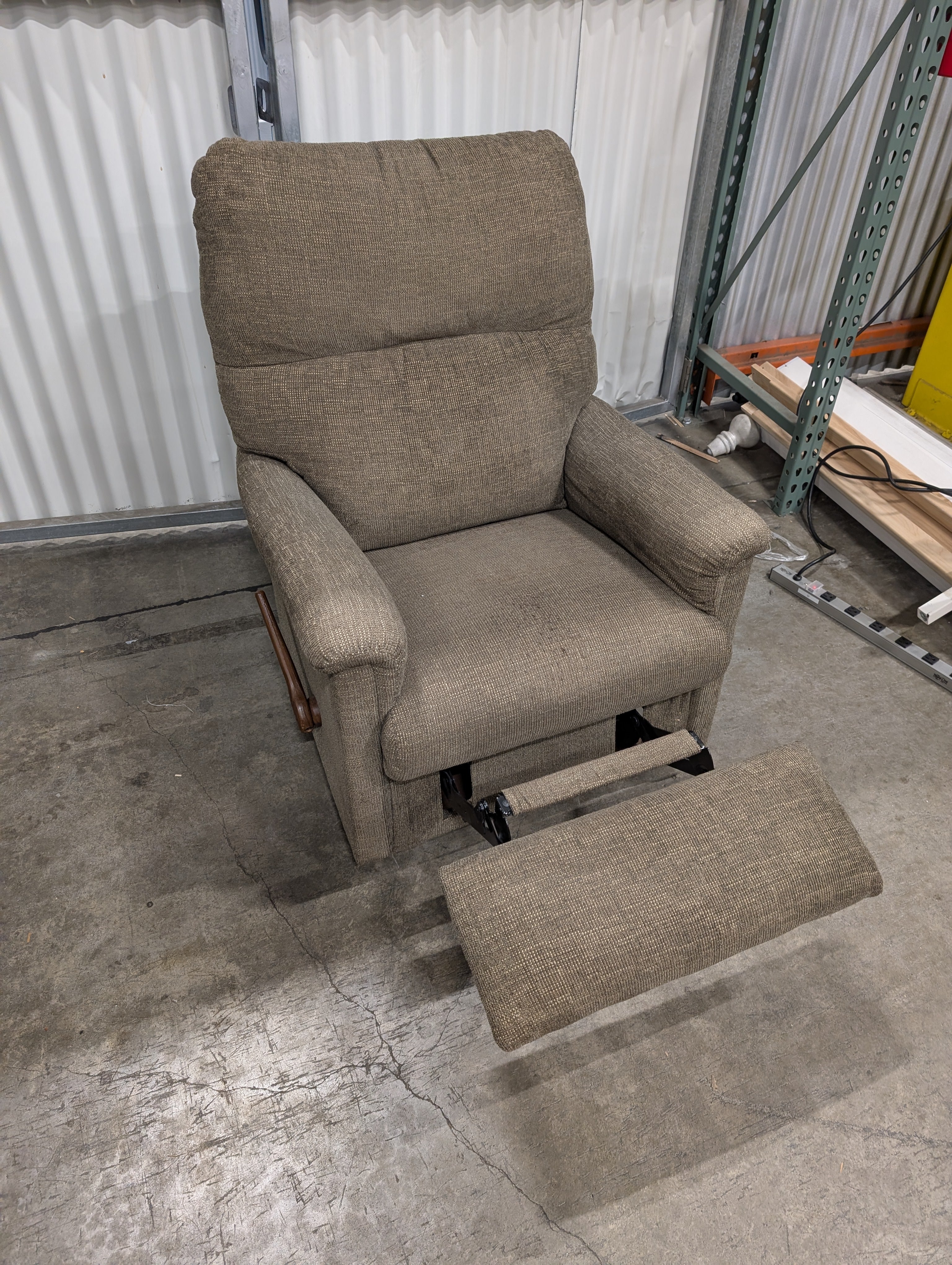 LazyBoy Neutral Tone Upholstered Recliner Rocking chair with Footrest