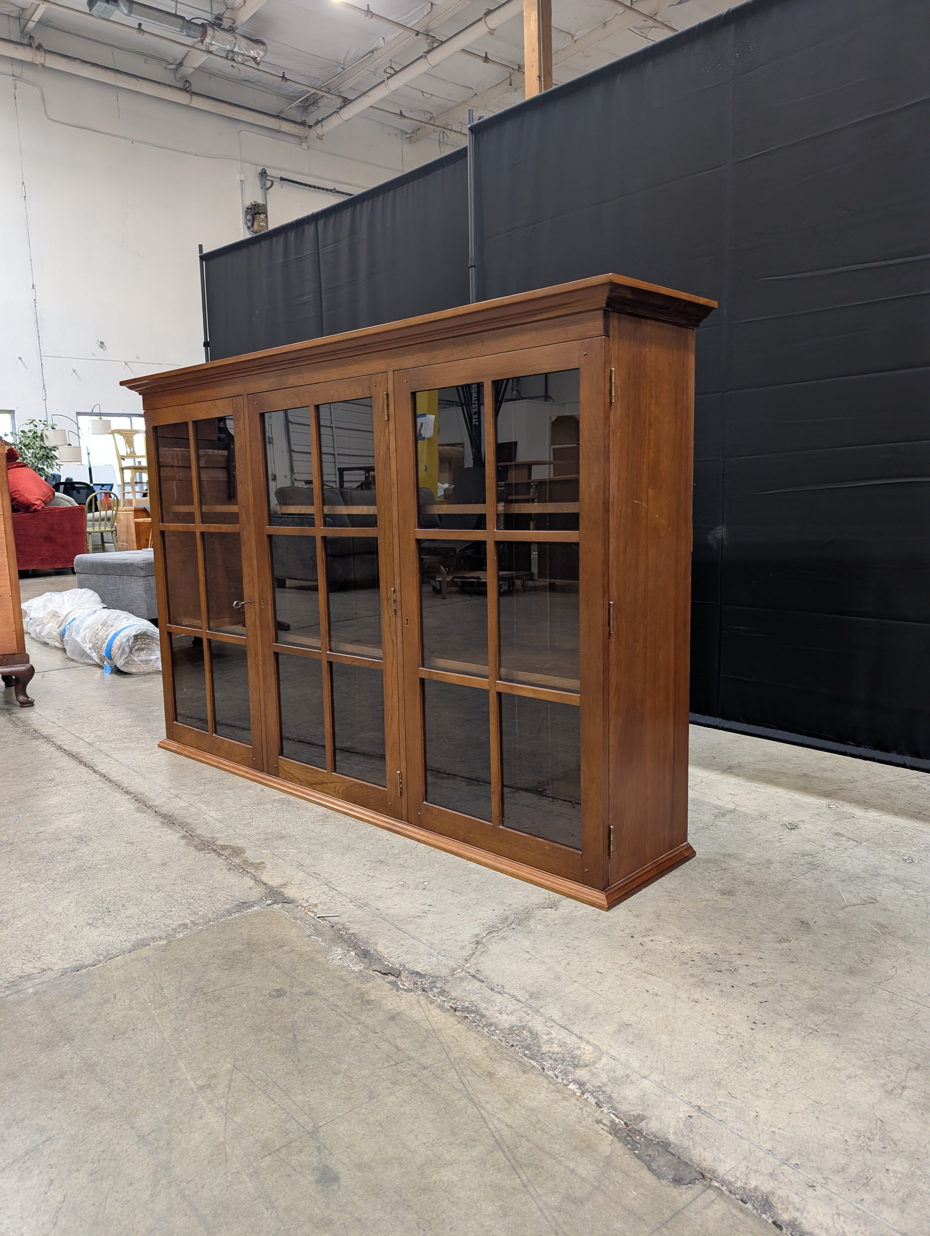 Stickley Furniture Wooden Display Cabinet with Glass Doors
