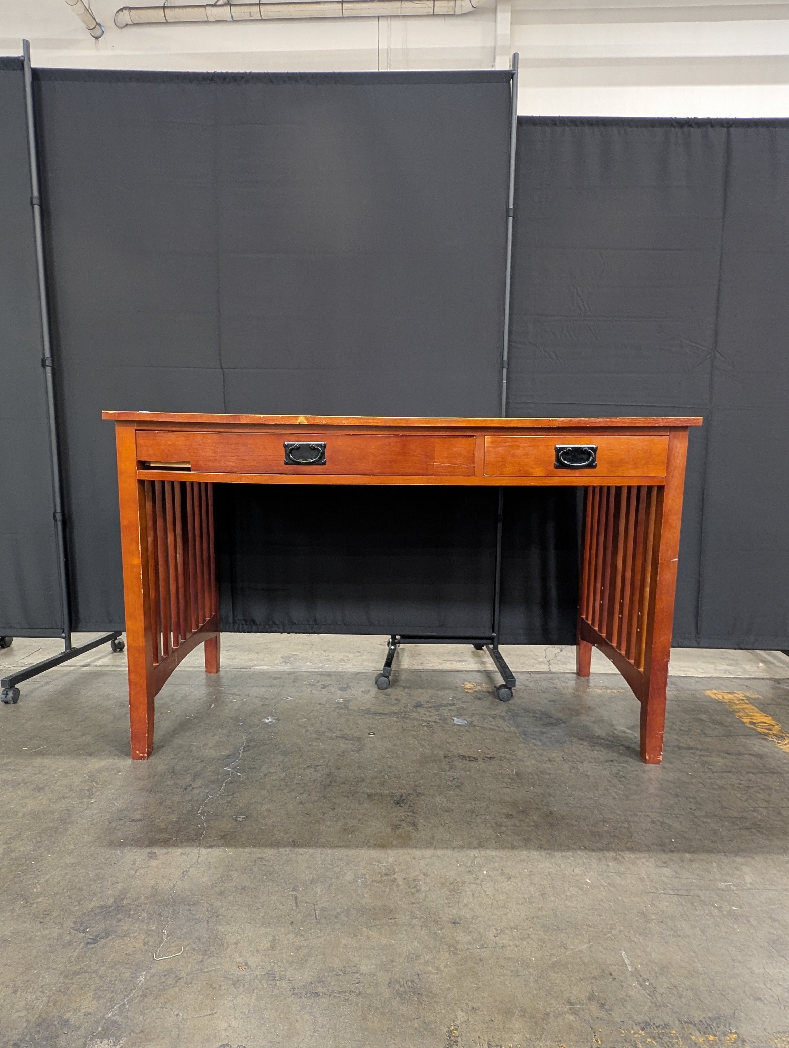 Mission Style Hardwood Writing Desk with Drawers