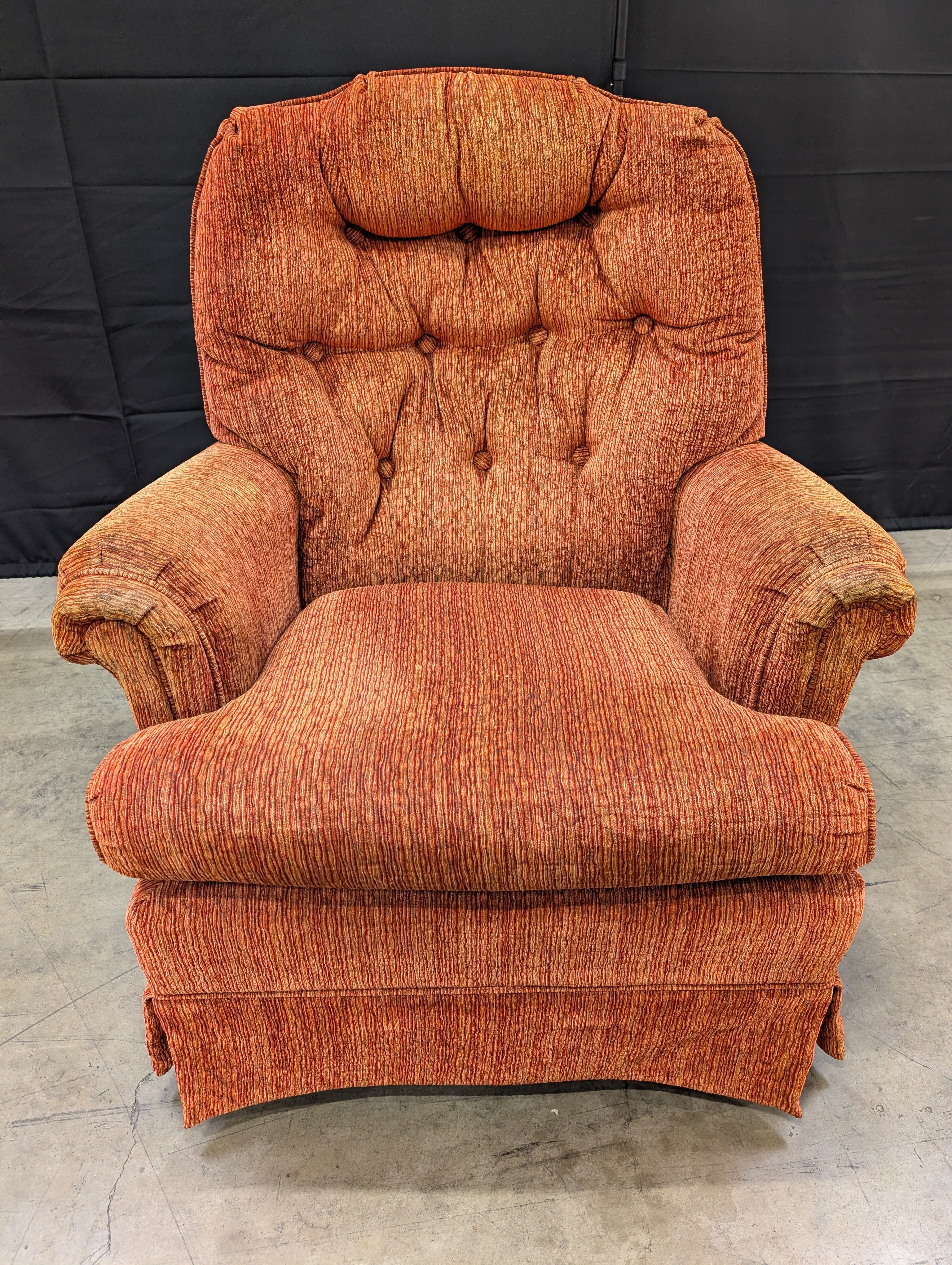 Vintage Style Orange Textured Upholstered Armchair