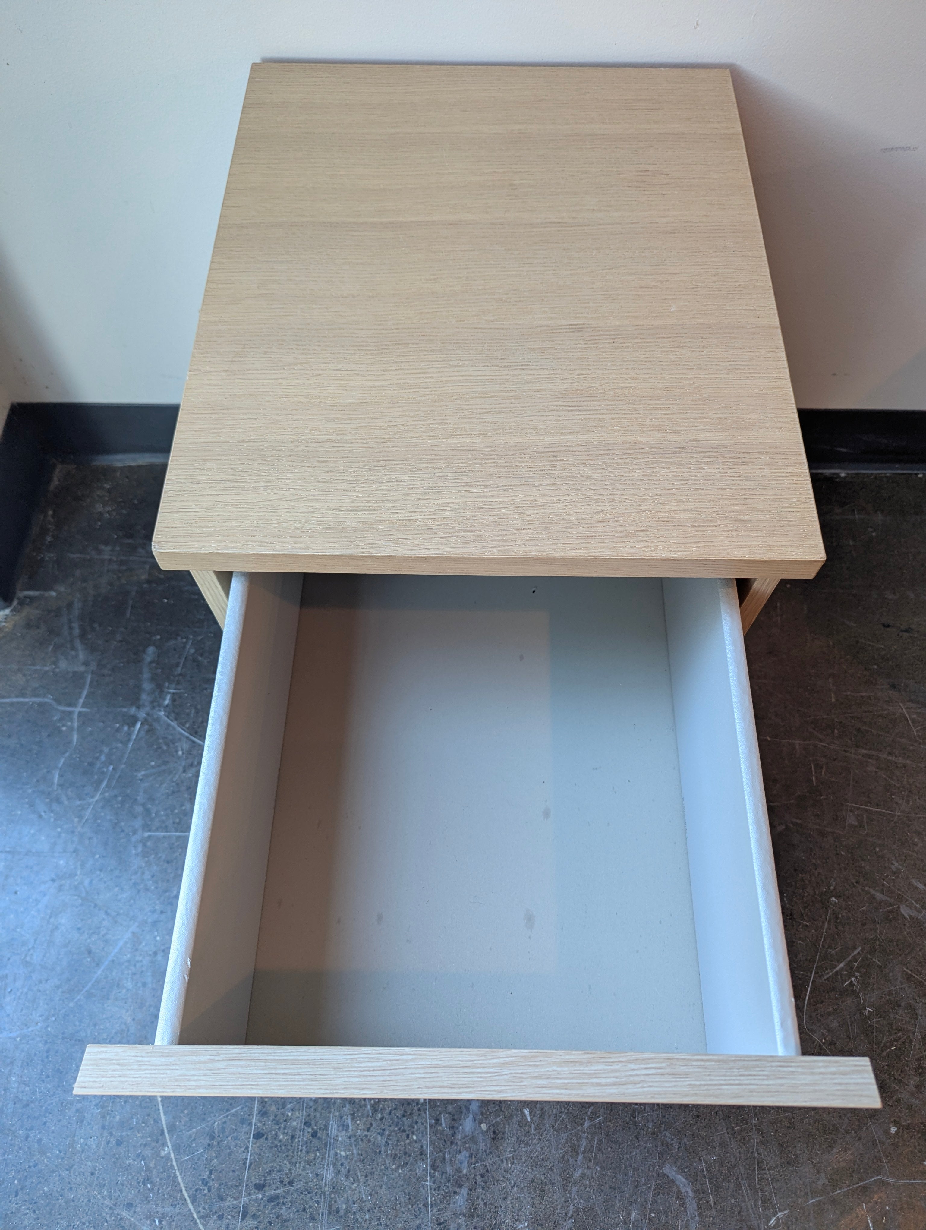 Two-Drawer Light Wood Nightstand