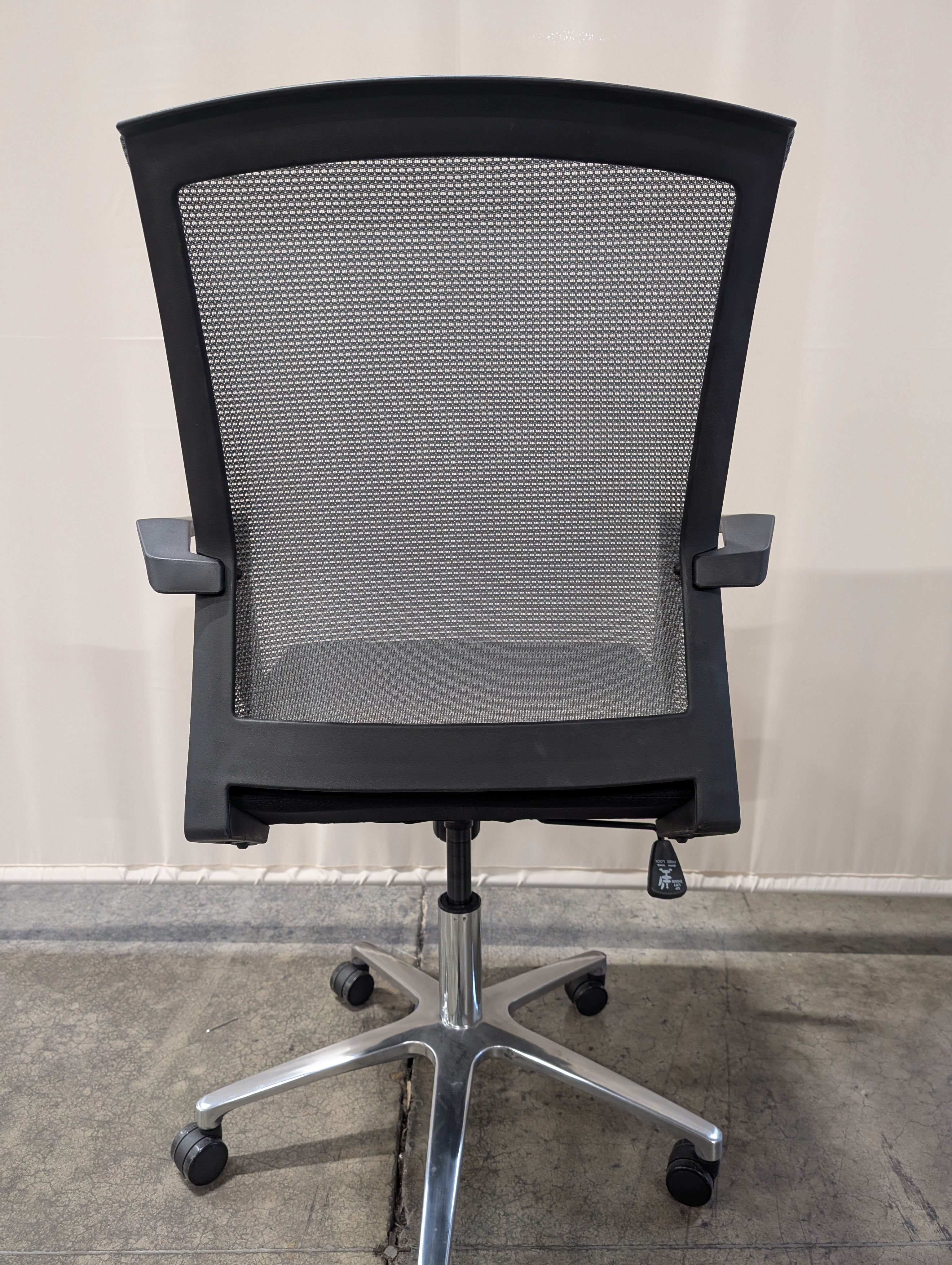 Contemporary Grey Mesh Back Office Chair with Black Fabric Seat