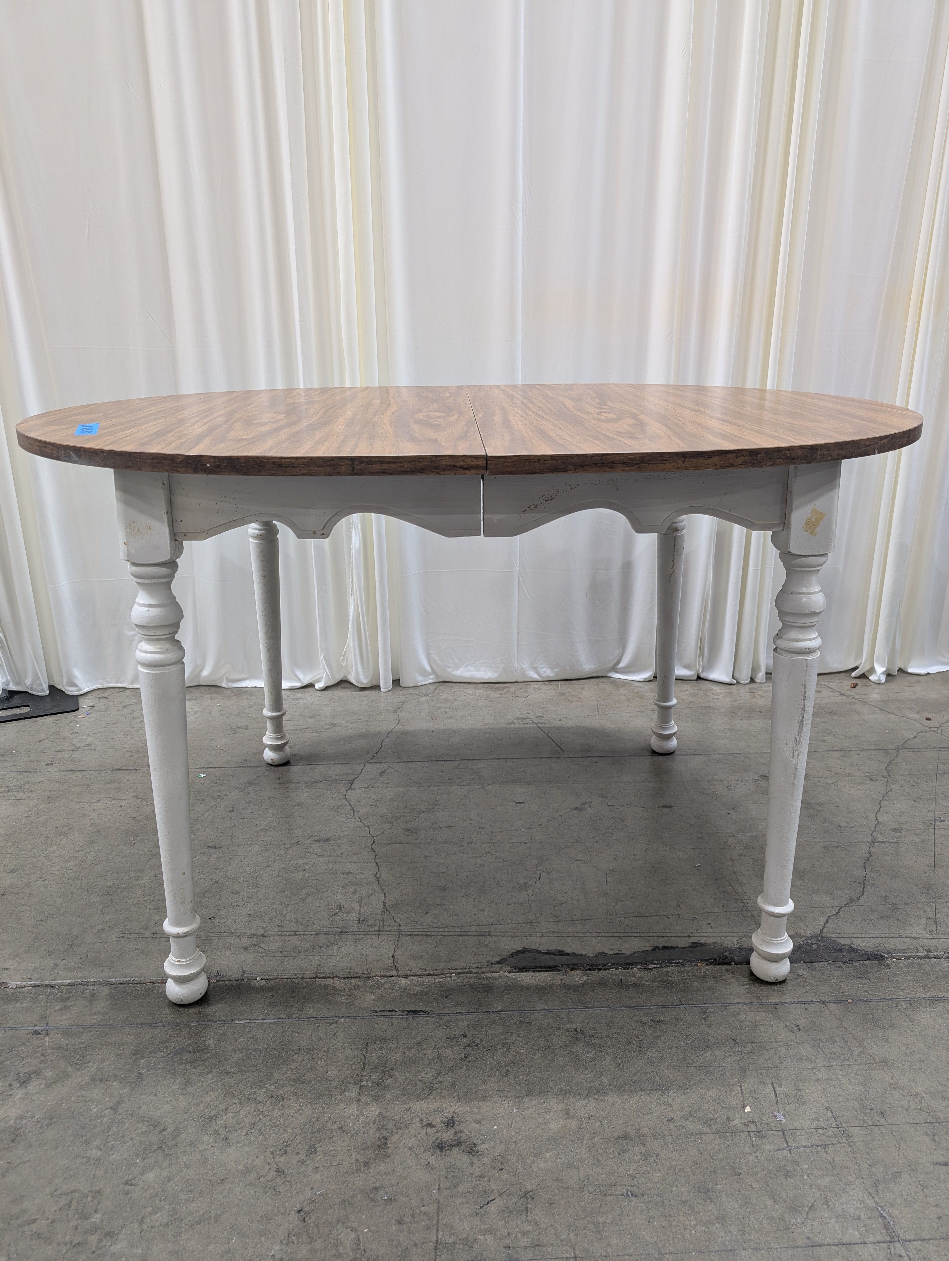 Two-Tone Oval Wood Dining Table