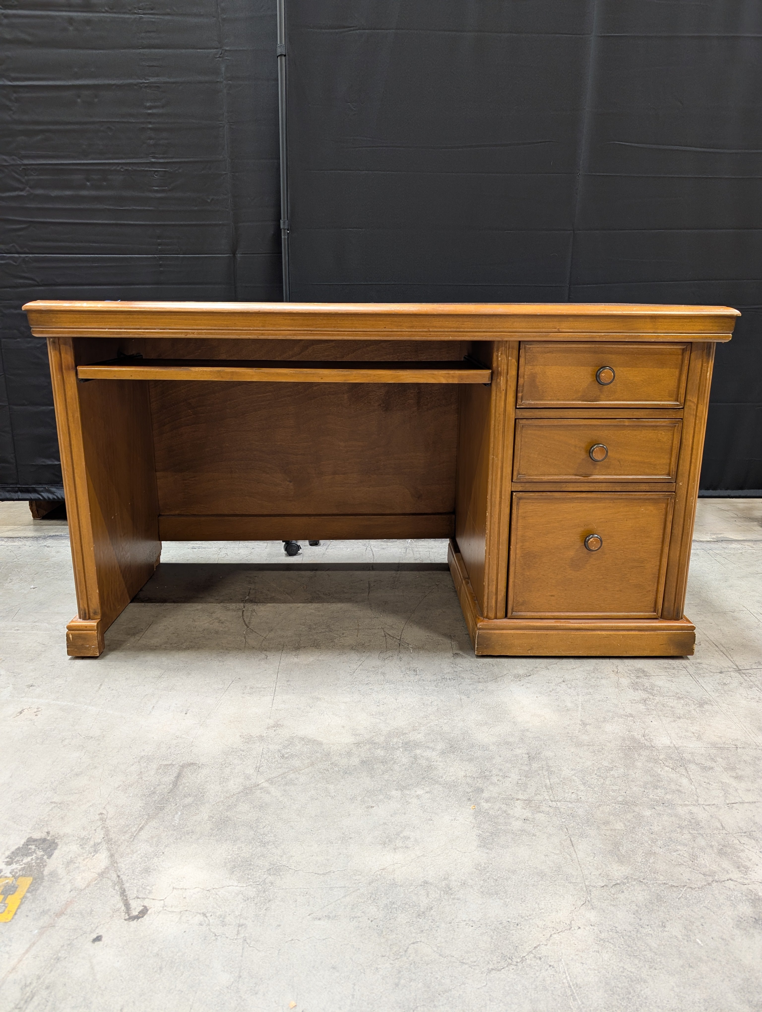 Martin Furniture Classic Brown Wood Office Desk with Three Storage Drawers