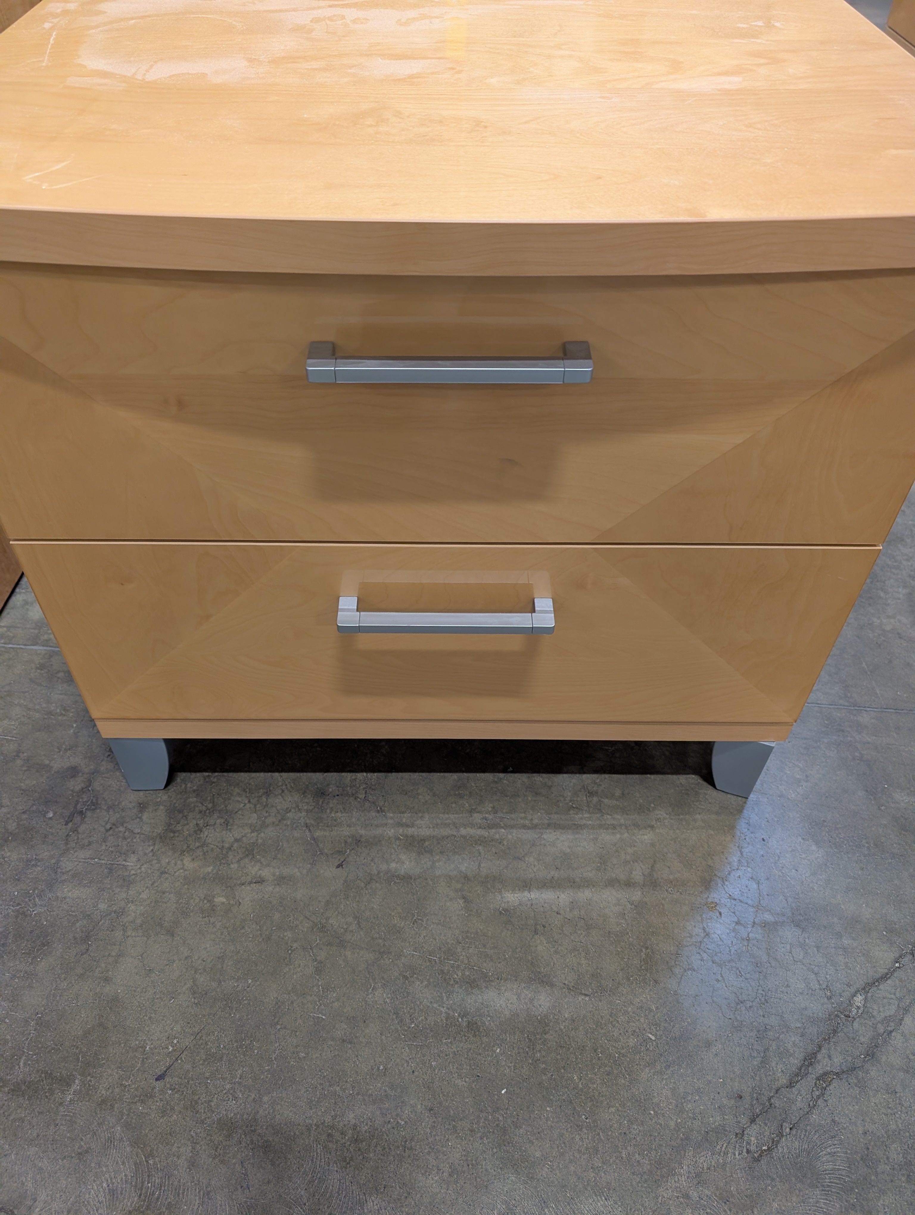 Modern Light Wood Two-Drawer Nightstand