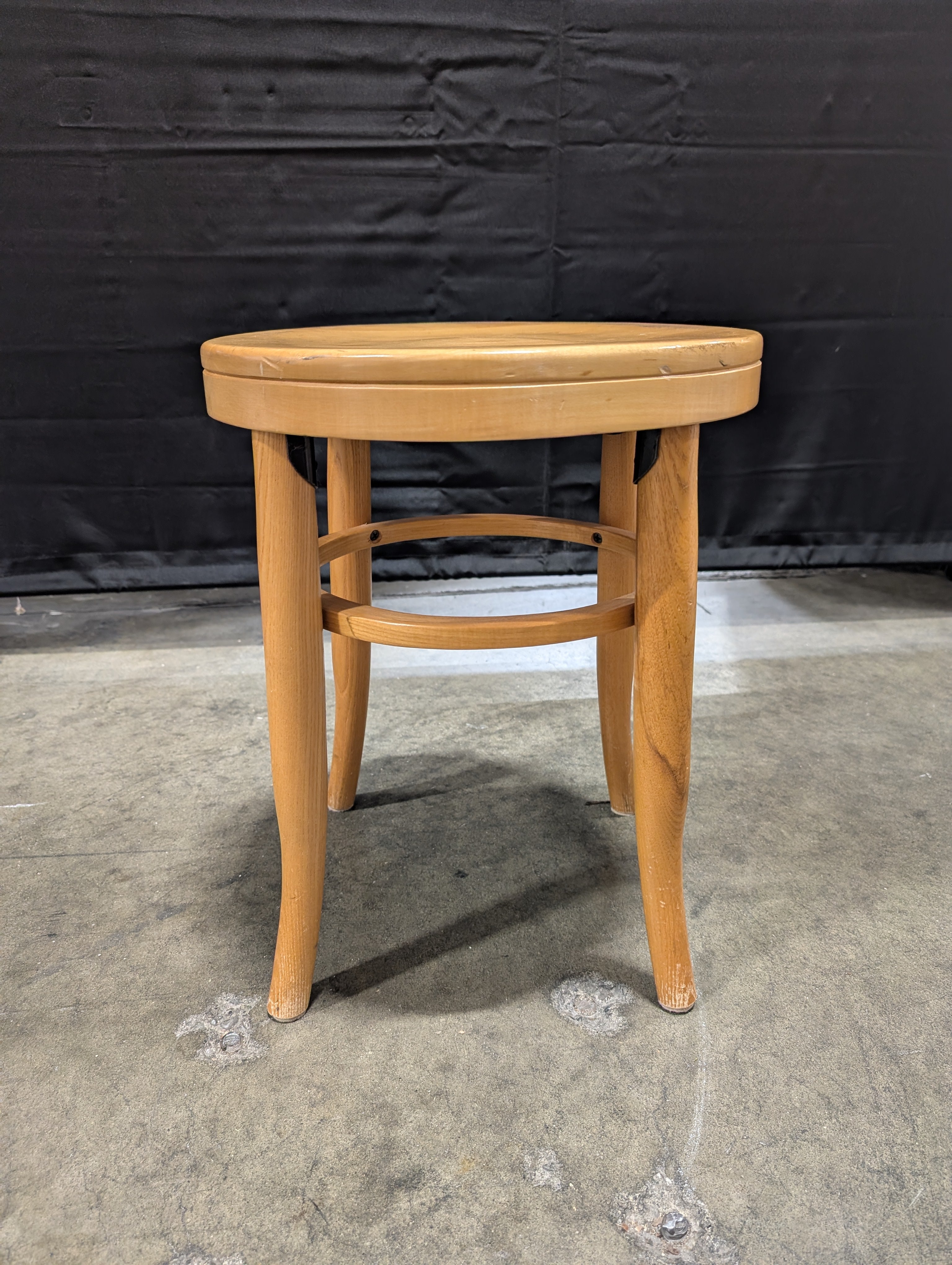 Natural Hardwood Round Stool
