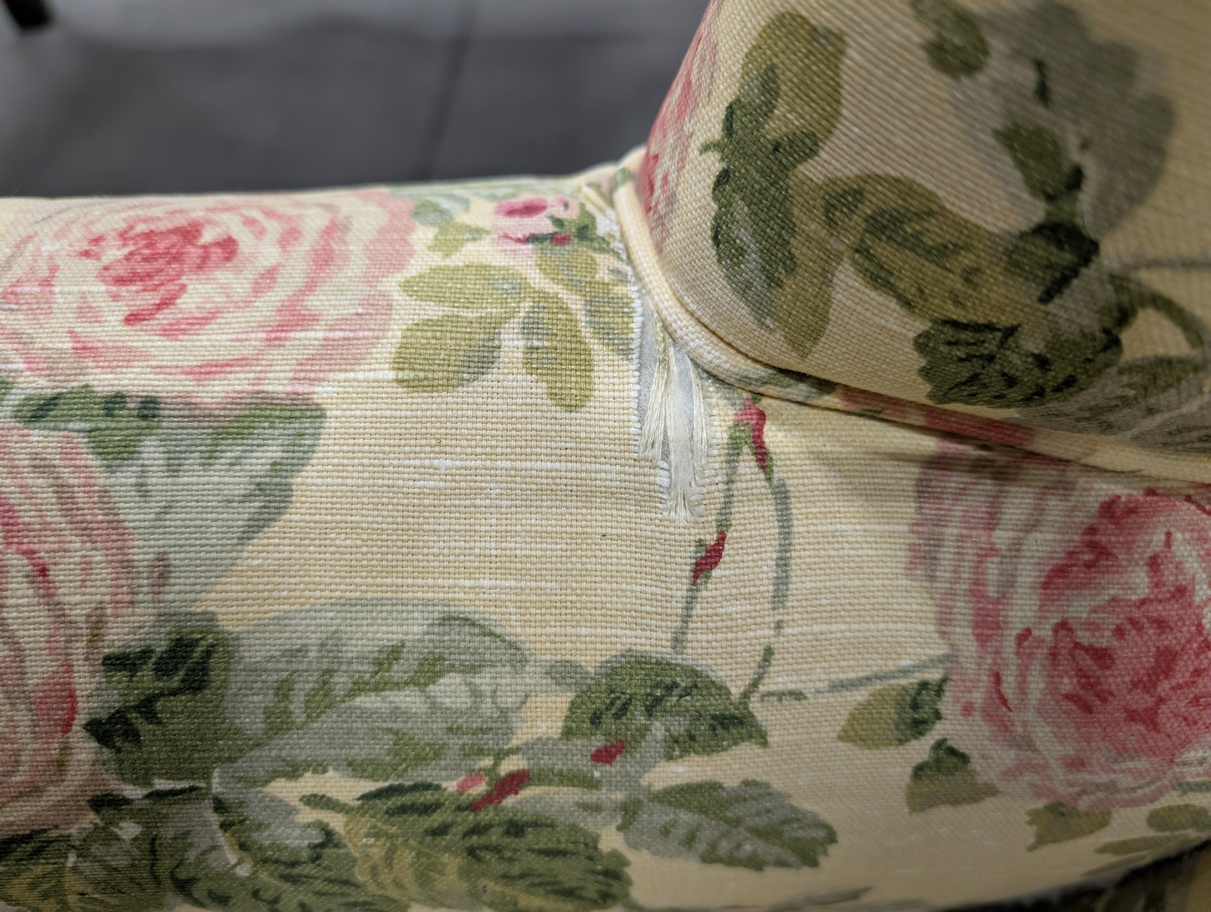 Ethan Allen Floral Wingback Chair