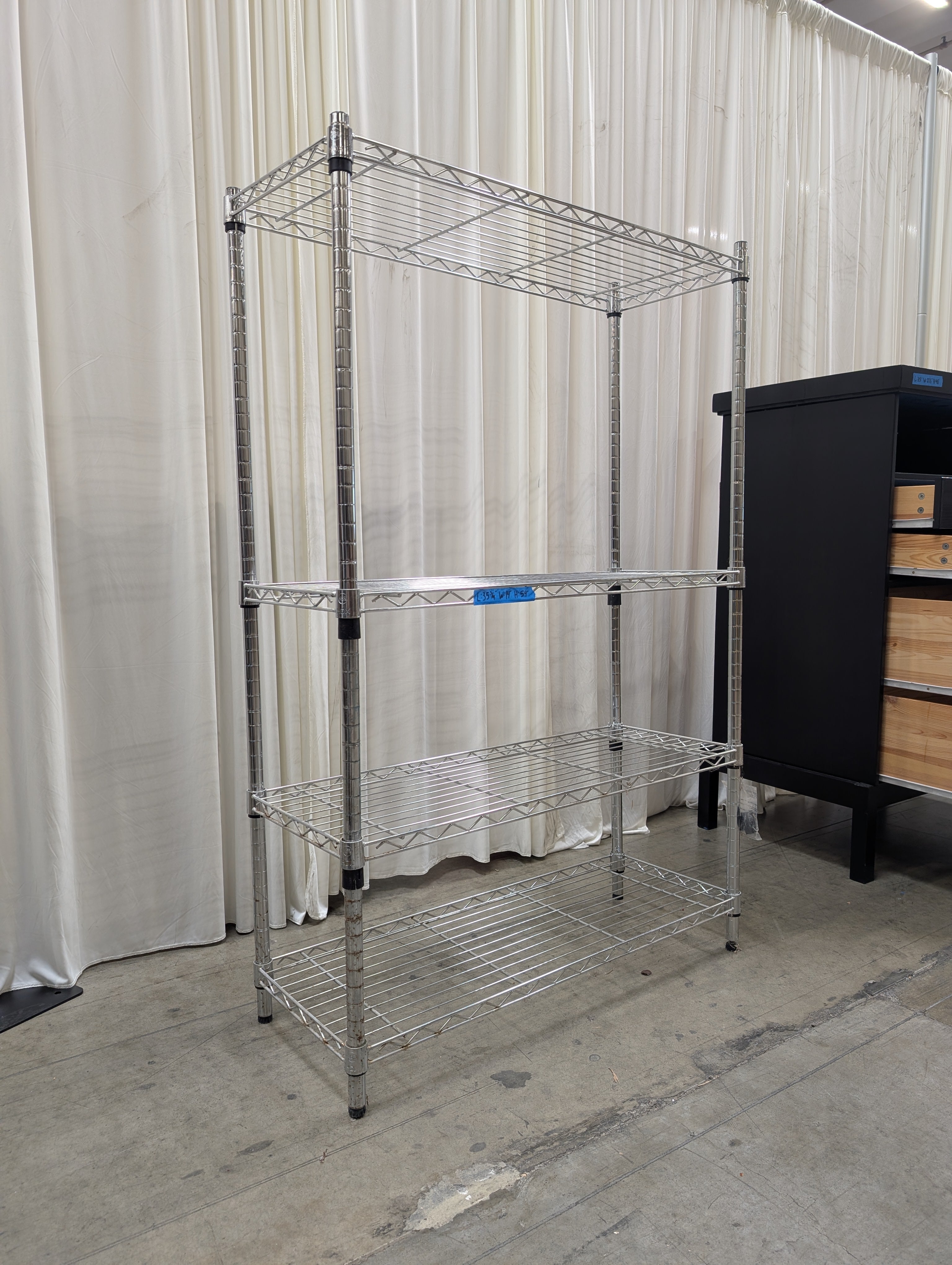 Five-Tier Steel Wire Shelving Unit in Chrome