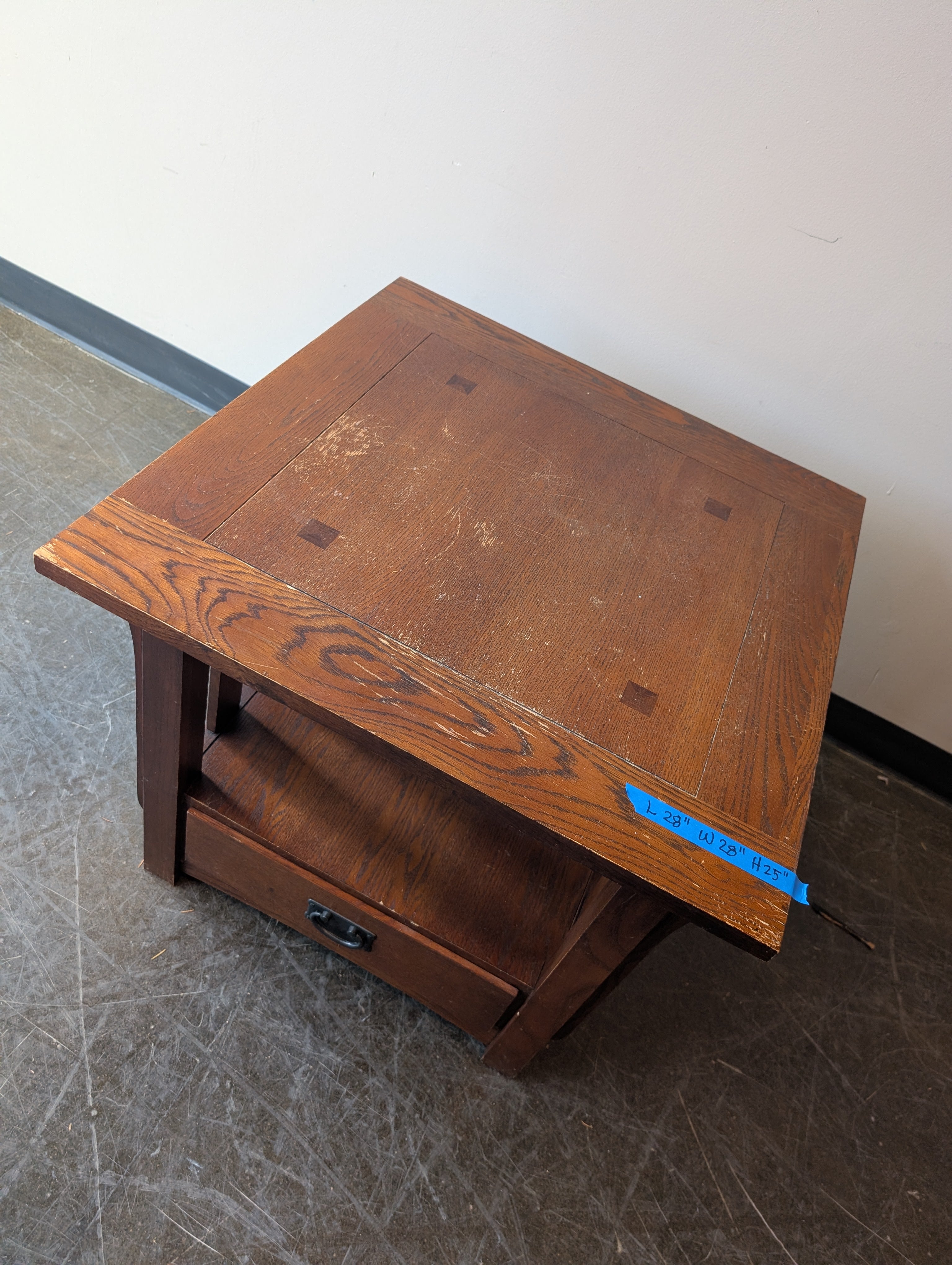 Rustic Brown Wood End Table