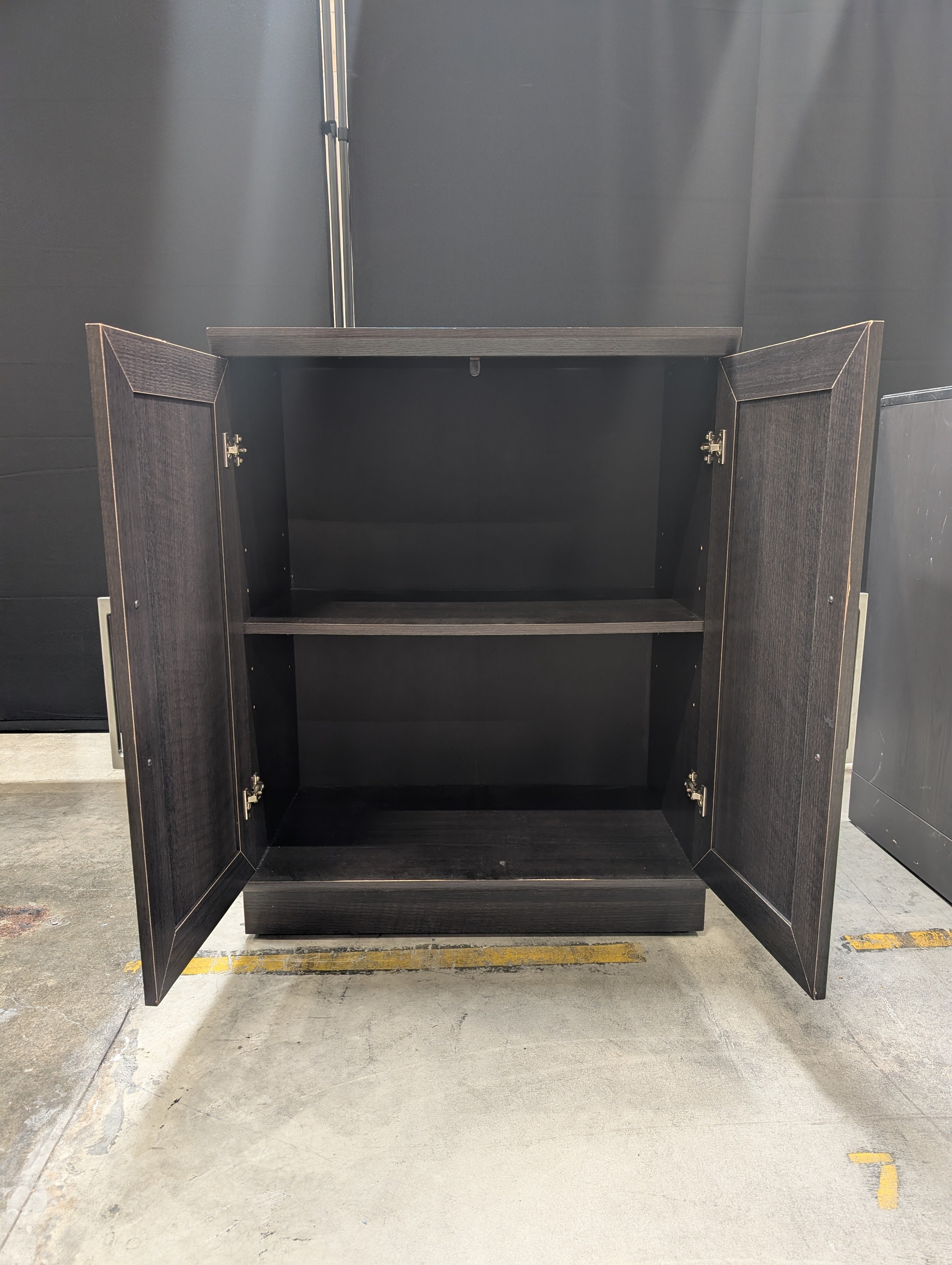 Dark Brown Wood Grain Storage Cabinet Ikea Used