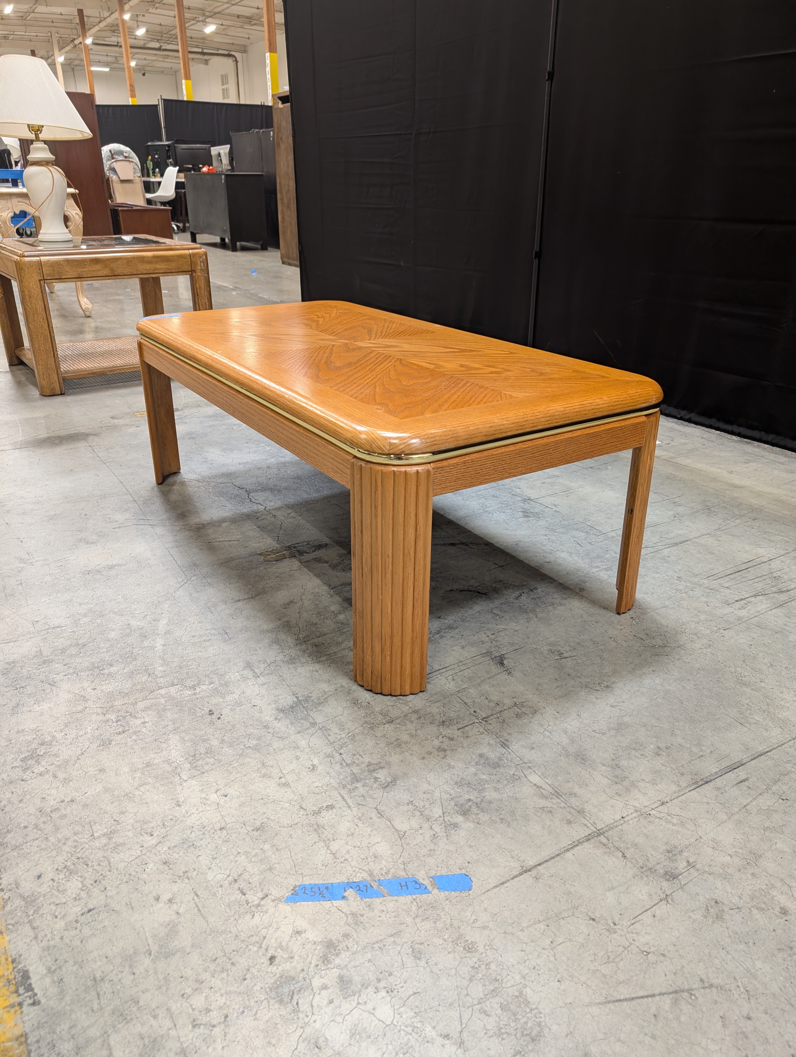 Starburst Veneer Wood Side Table with Rounded Edges