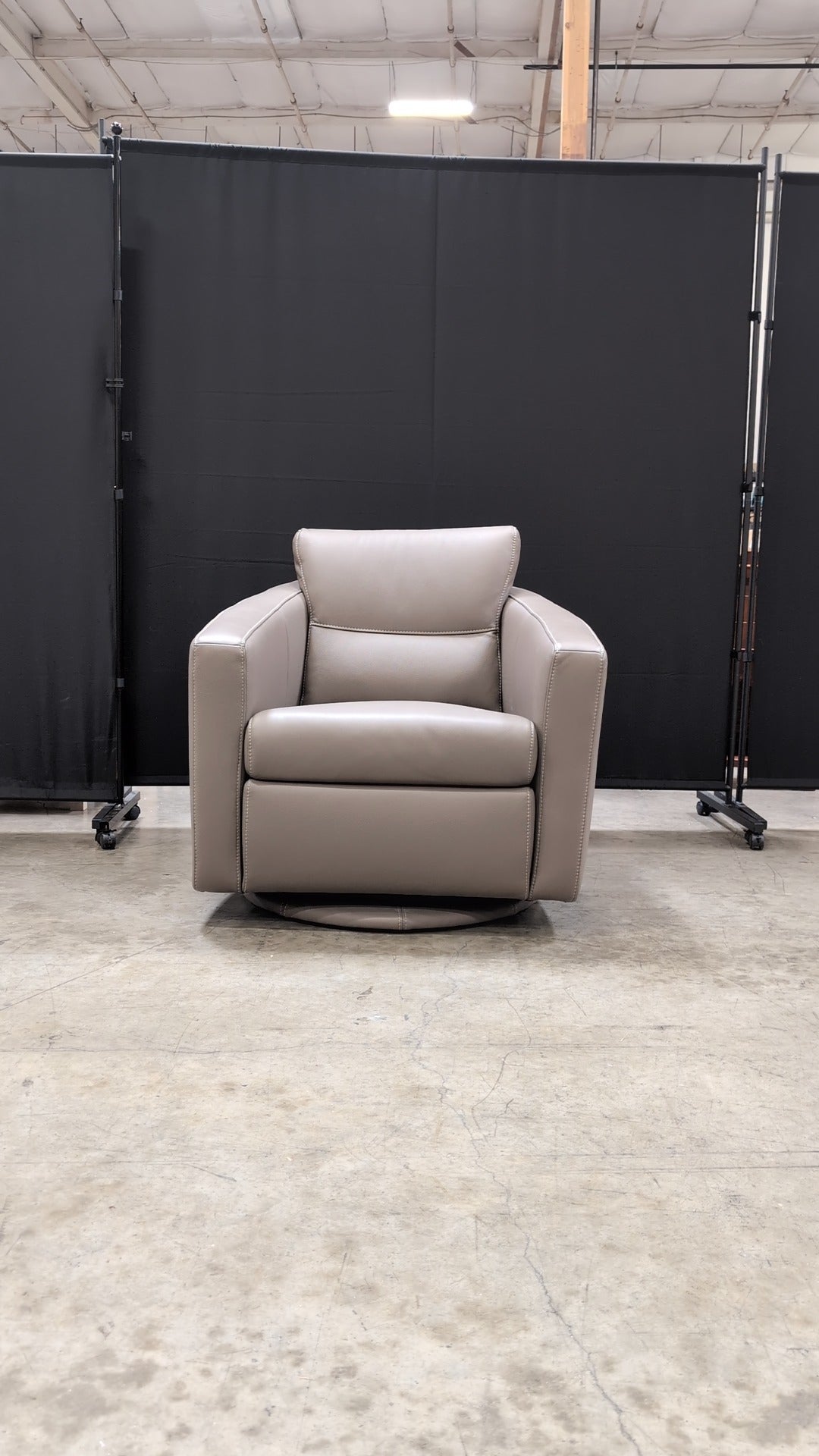 Grey W. Schillig  Faux Leather Club Chair