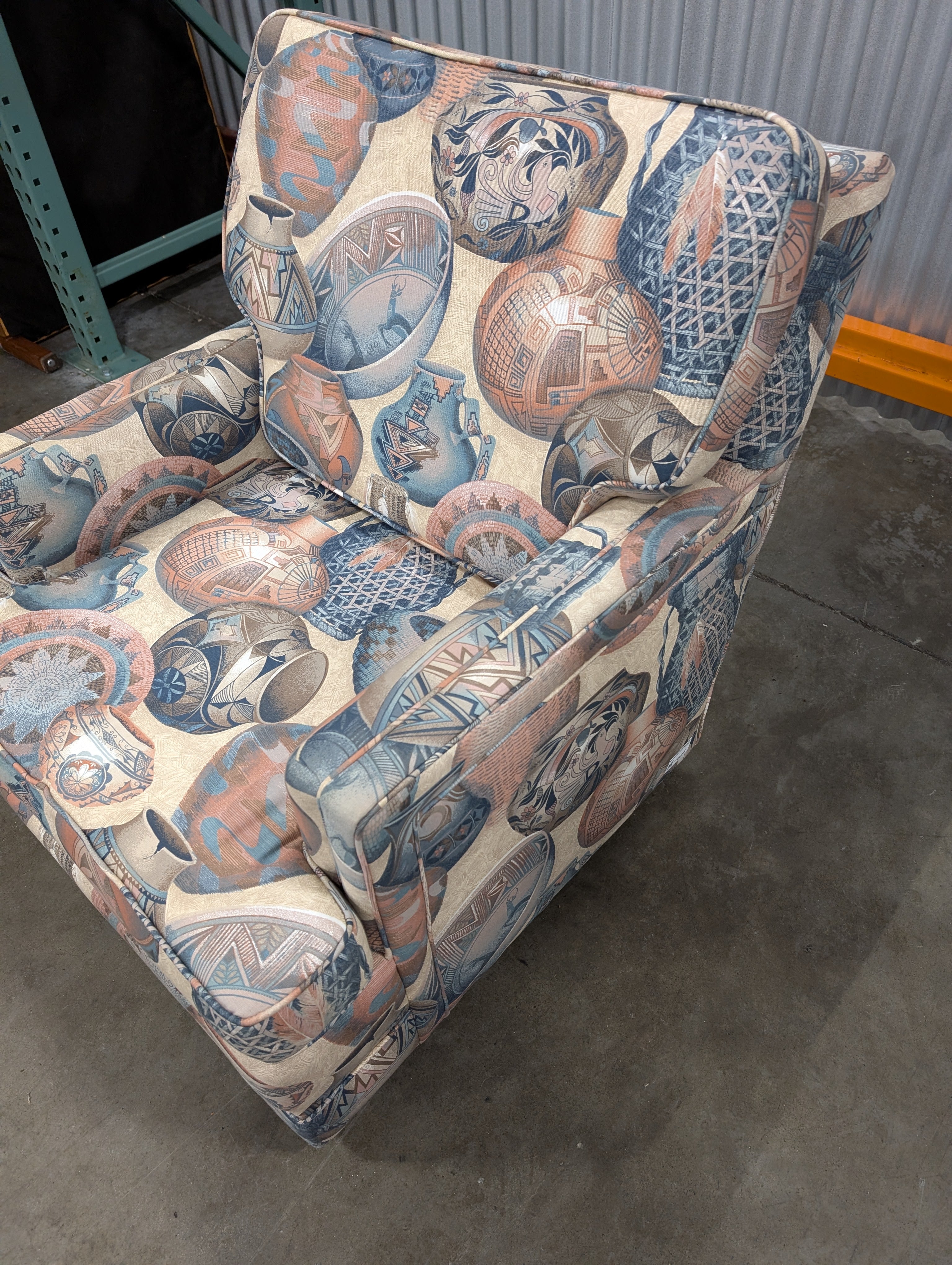 Southwestern-style pottery Print Armchair