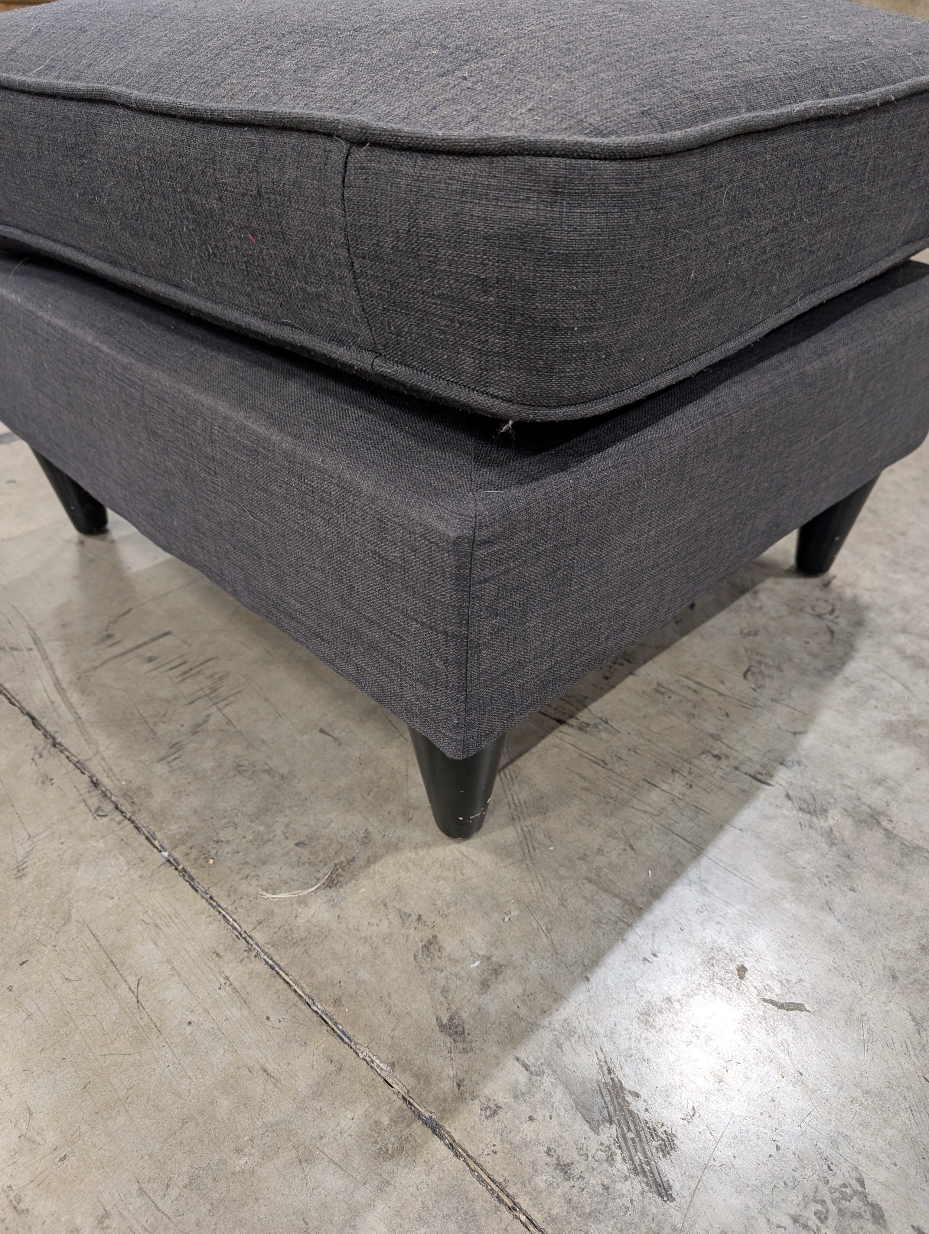 Versatile Grey Fabric Upholstered Ottoman Footstool