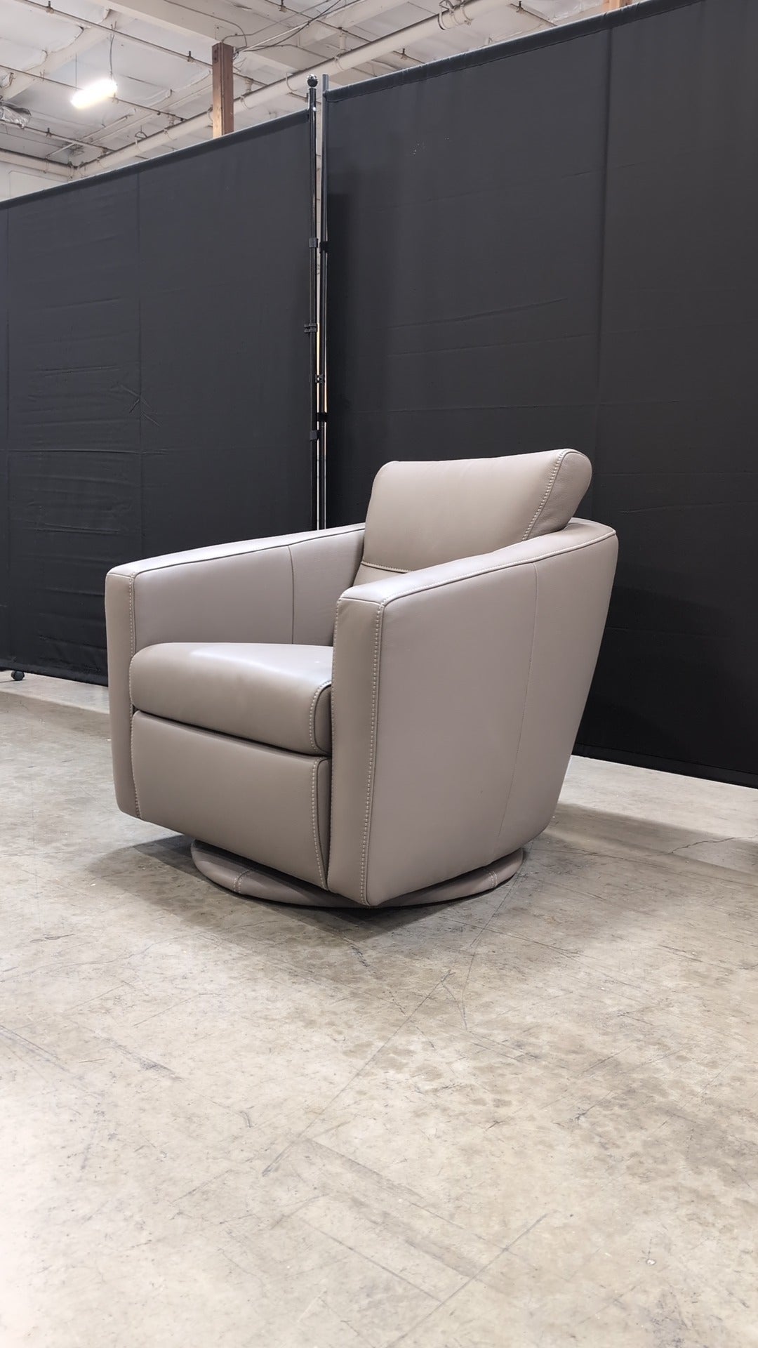 Grey W. Schillig  Faux Leather Club Chair