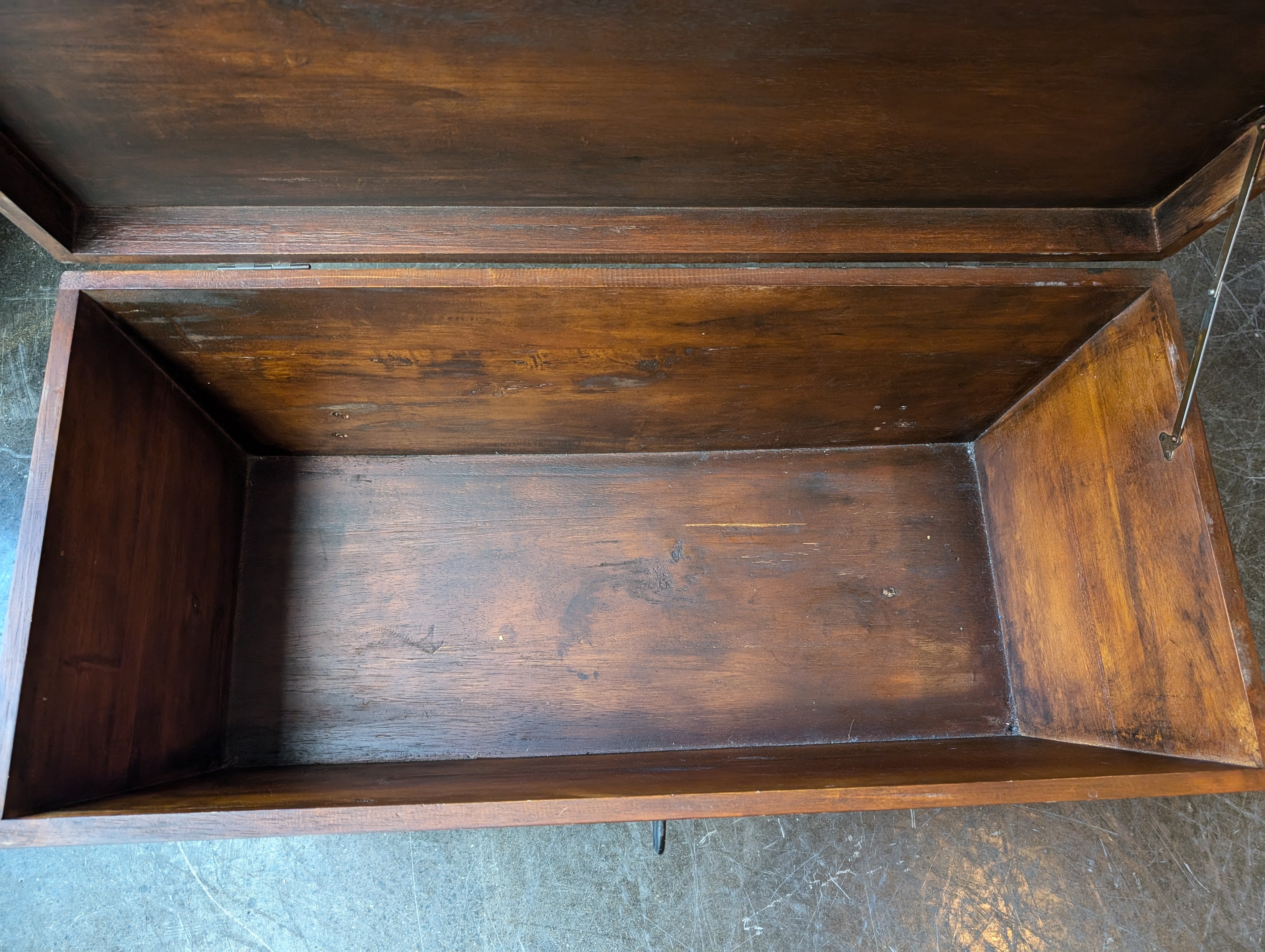 Rustic Brown Wood Storage Box with Metal Handle