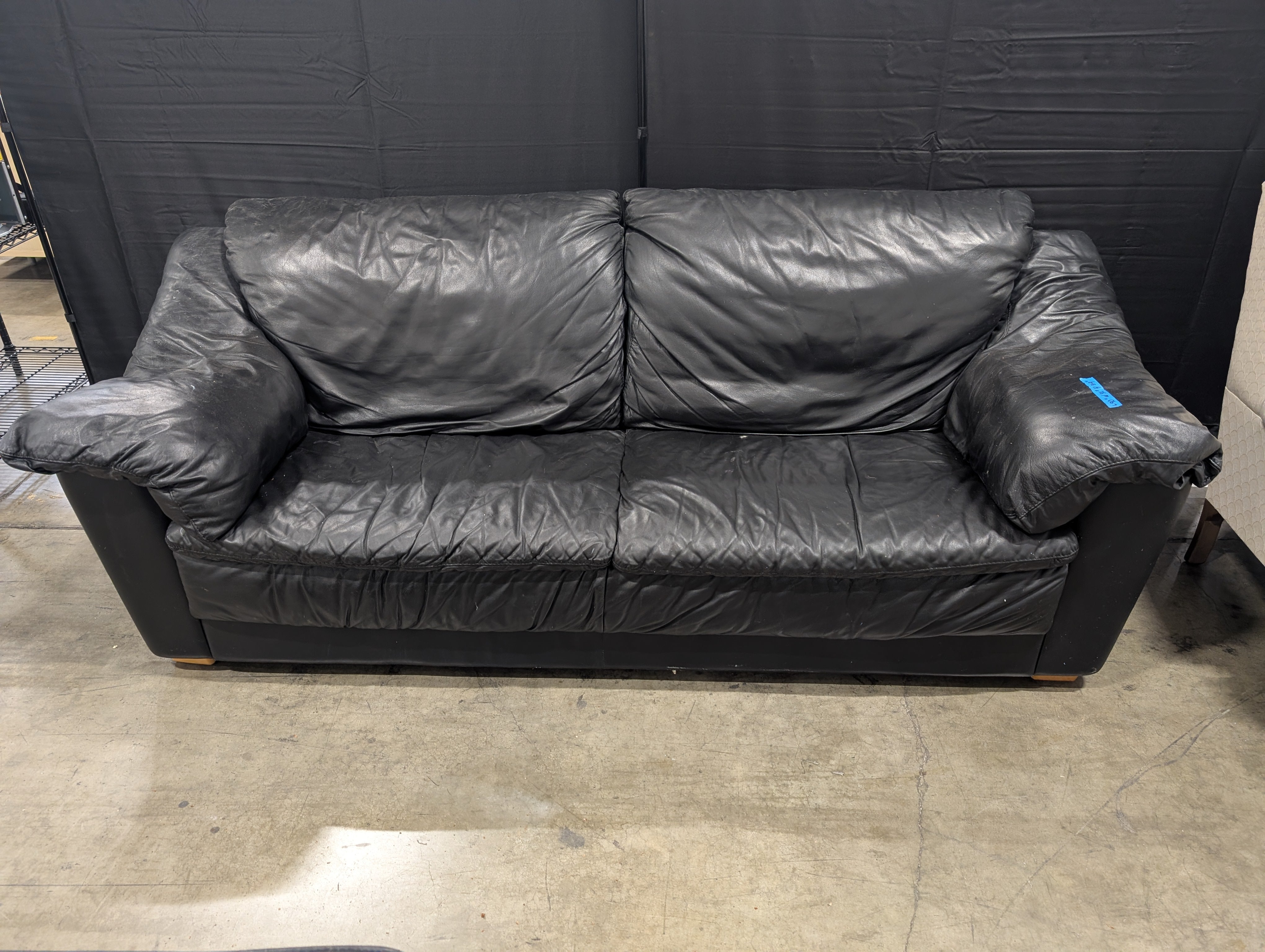 Plush Leather Two-Seater Sofa