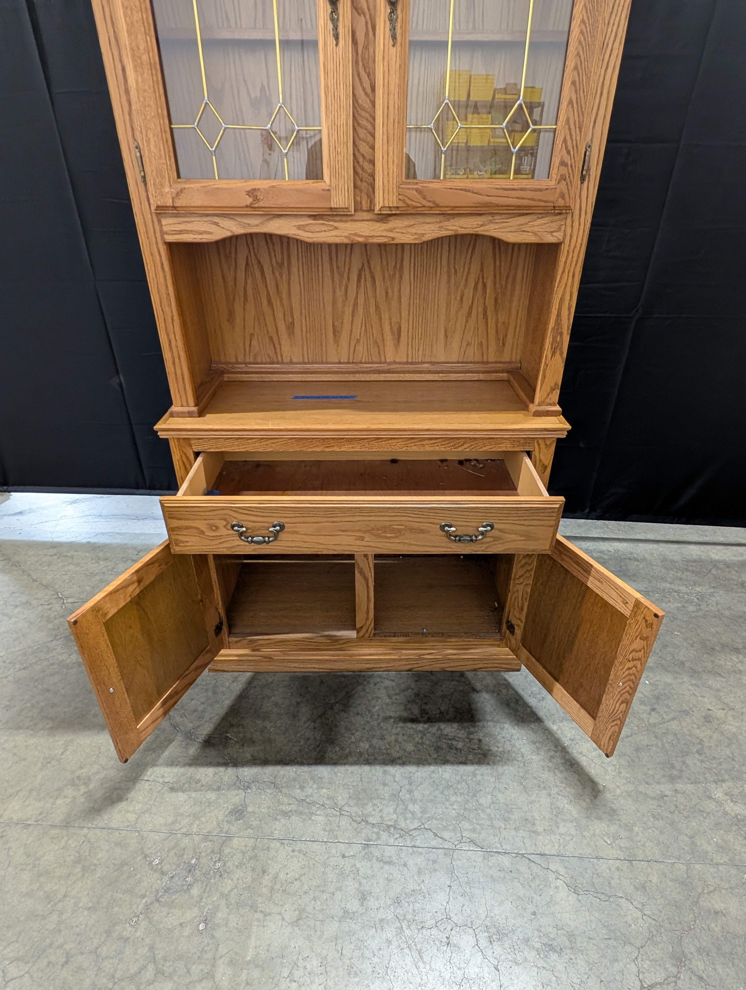 Traditional Brown Wood Storage Cabinet with Two Drawers