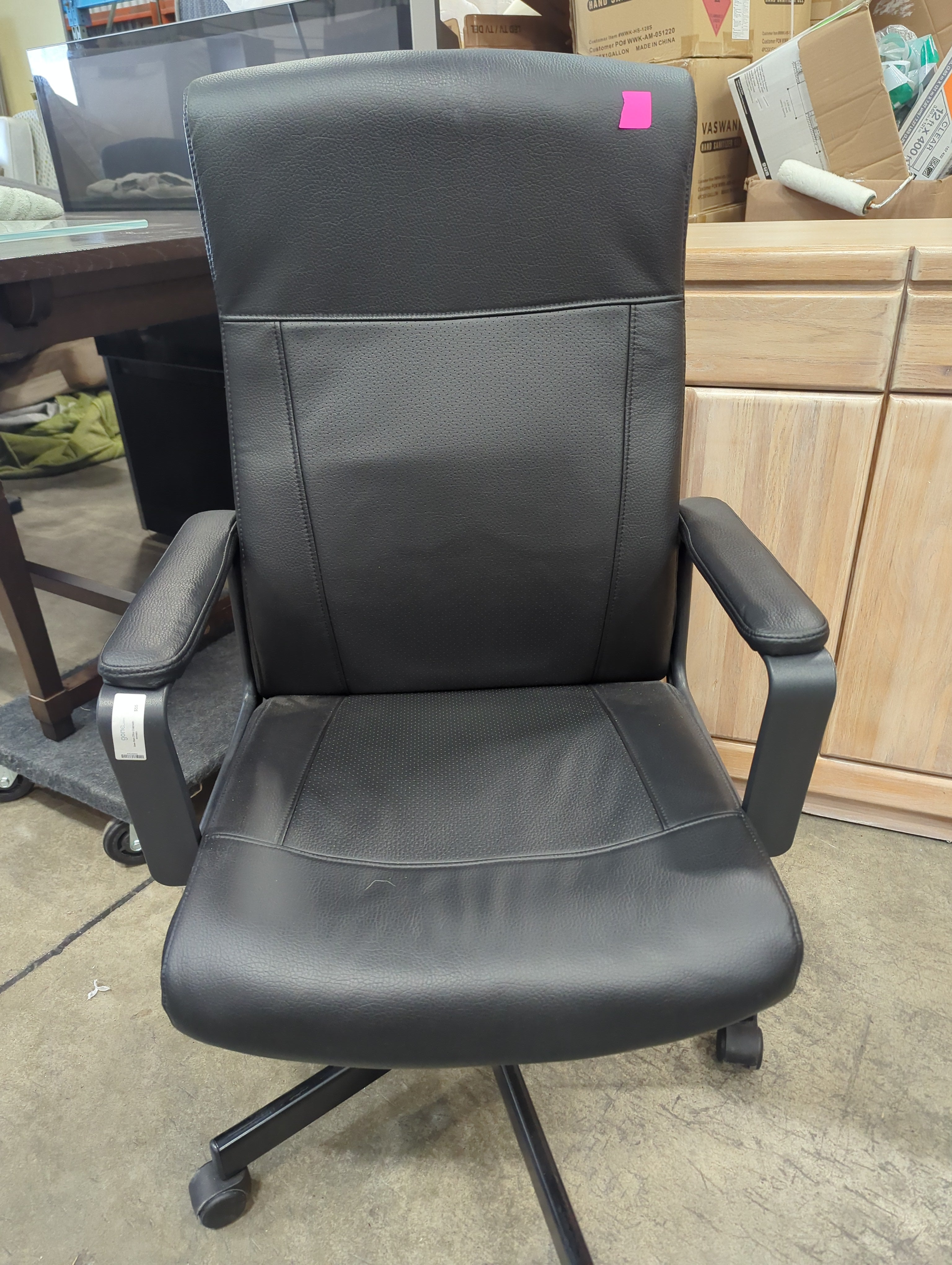 Sleek Black Office Chair with Armrests