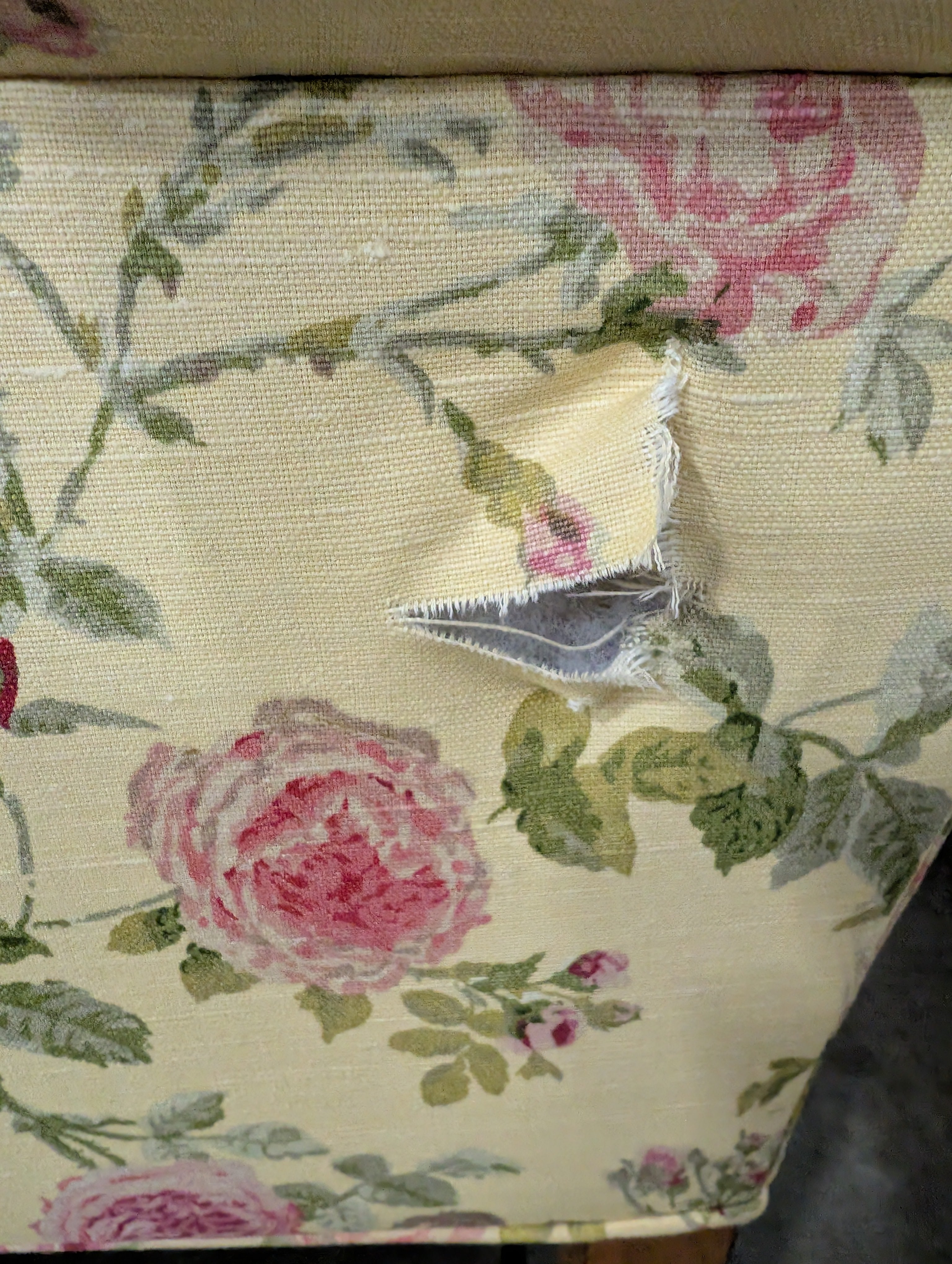 Ethan Allen Floral Wingback Chair