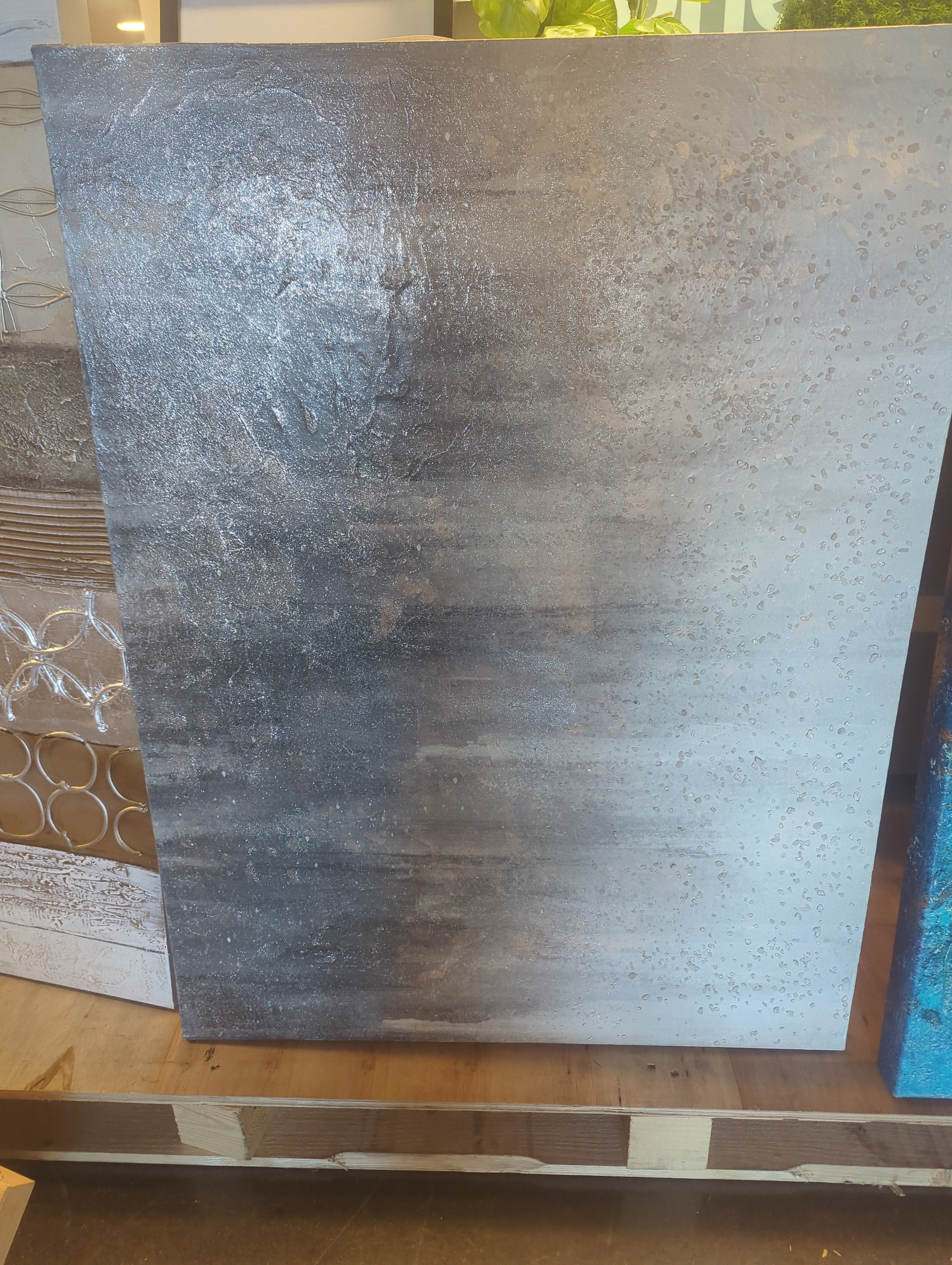 Abstract grey on canvas art