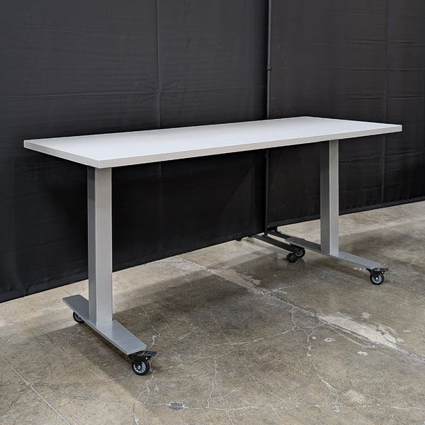 Sienna TL Modern White Top Table with Locking Casters