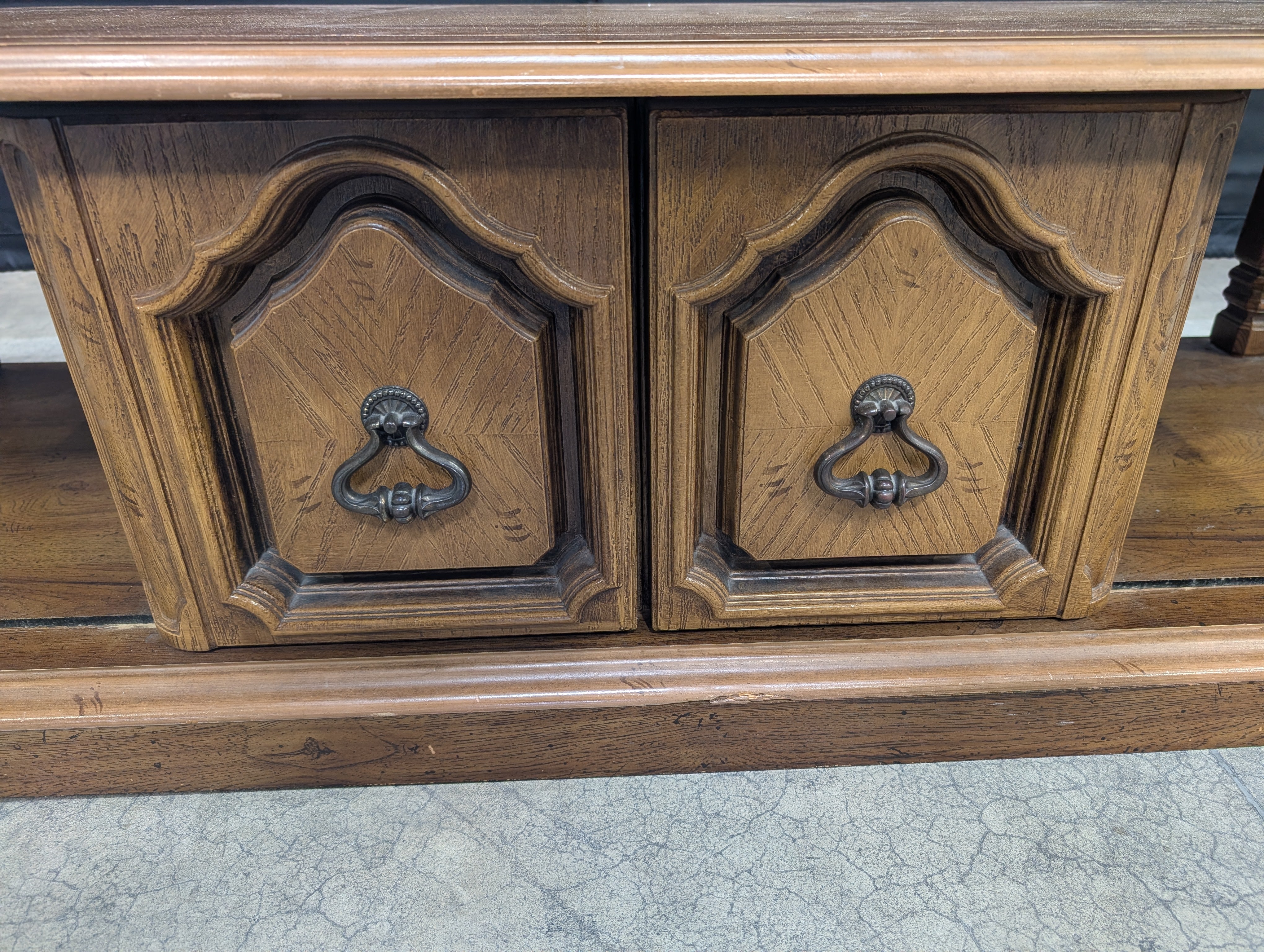 Traditional Wood Coffee Table with Lower Shelf