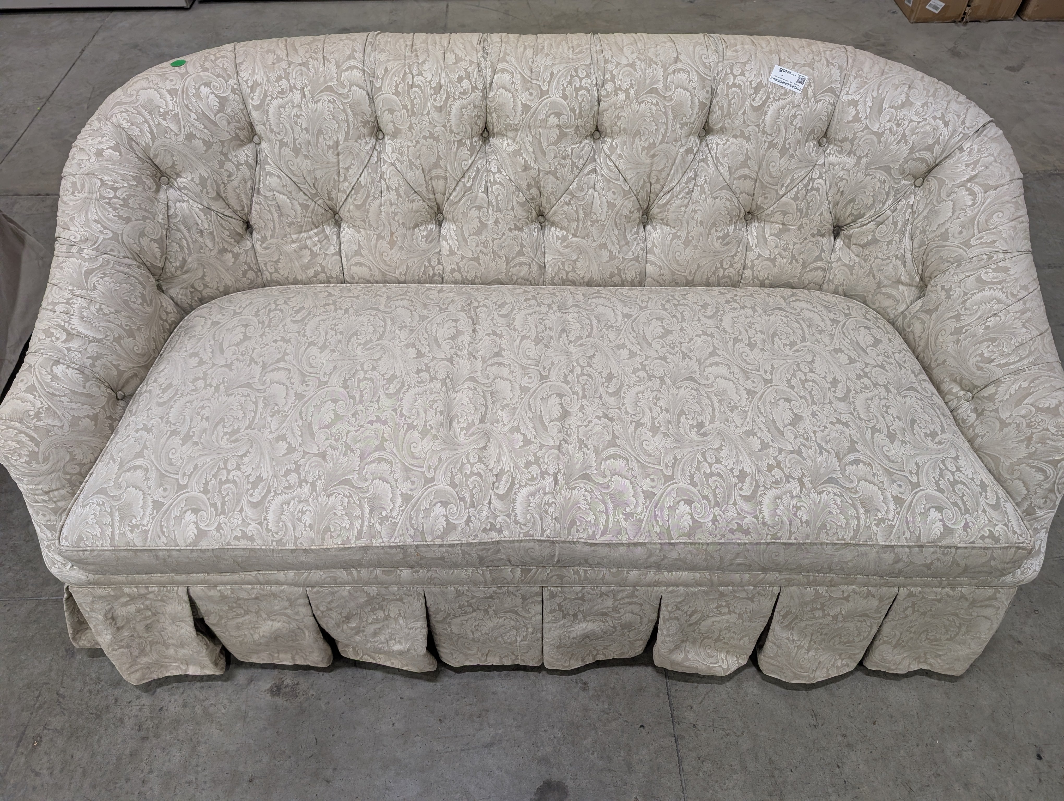 Warehouse Sale: Valley Furniture & Interiors Tufted Upholstered Sofa