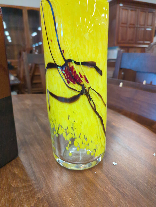 Yellow blown Glass Vase