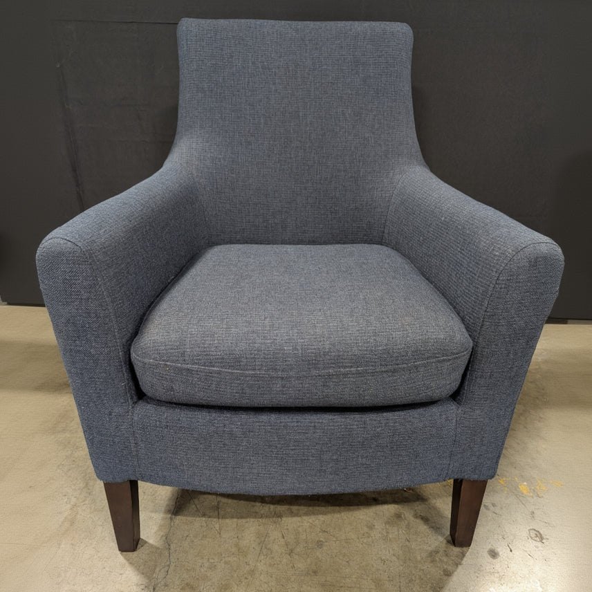 Contemporary Upholstered Accent Armchair in Dark Blue-Grey