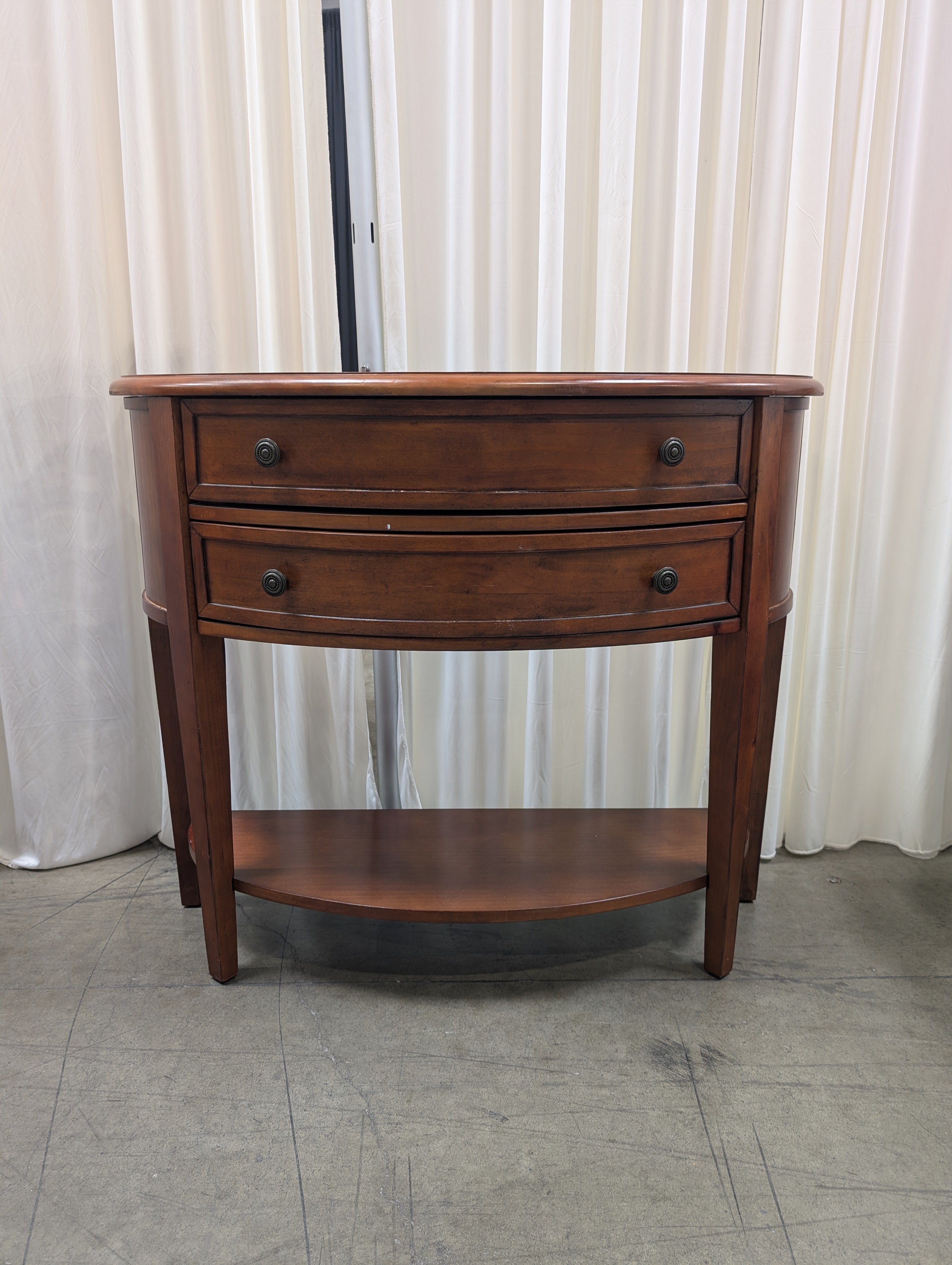 Ballard Designs Cherry Finish Ladder Style Nightstand with Two Drawers