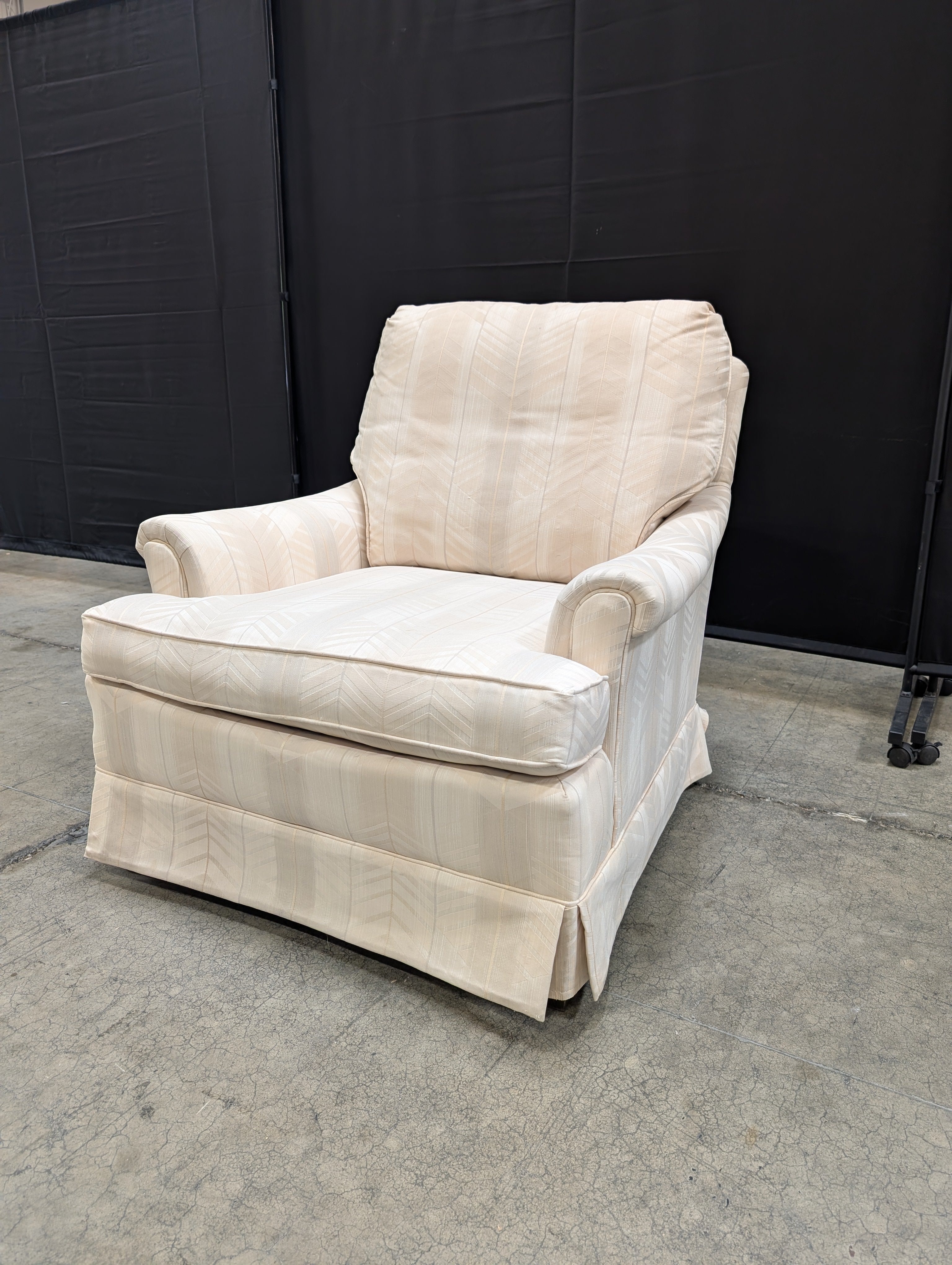 Upholstered Club Chair with Geometric Pattern