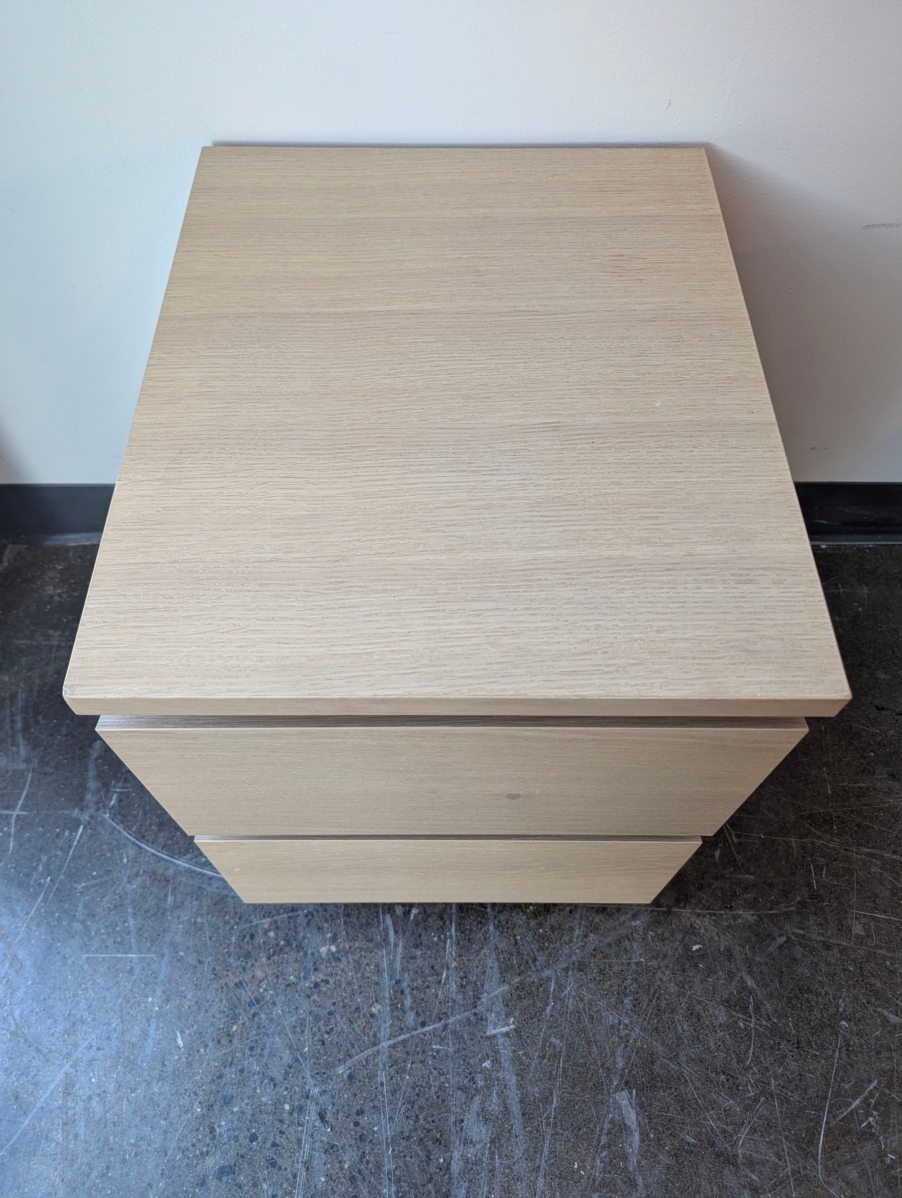 Two-Drawer Light Wood Nightstand