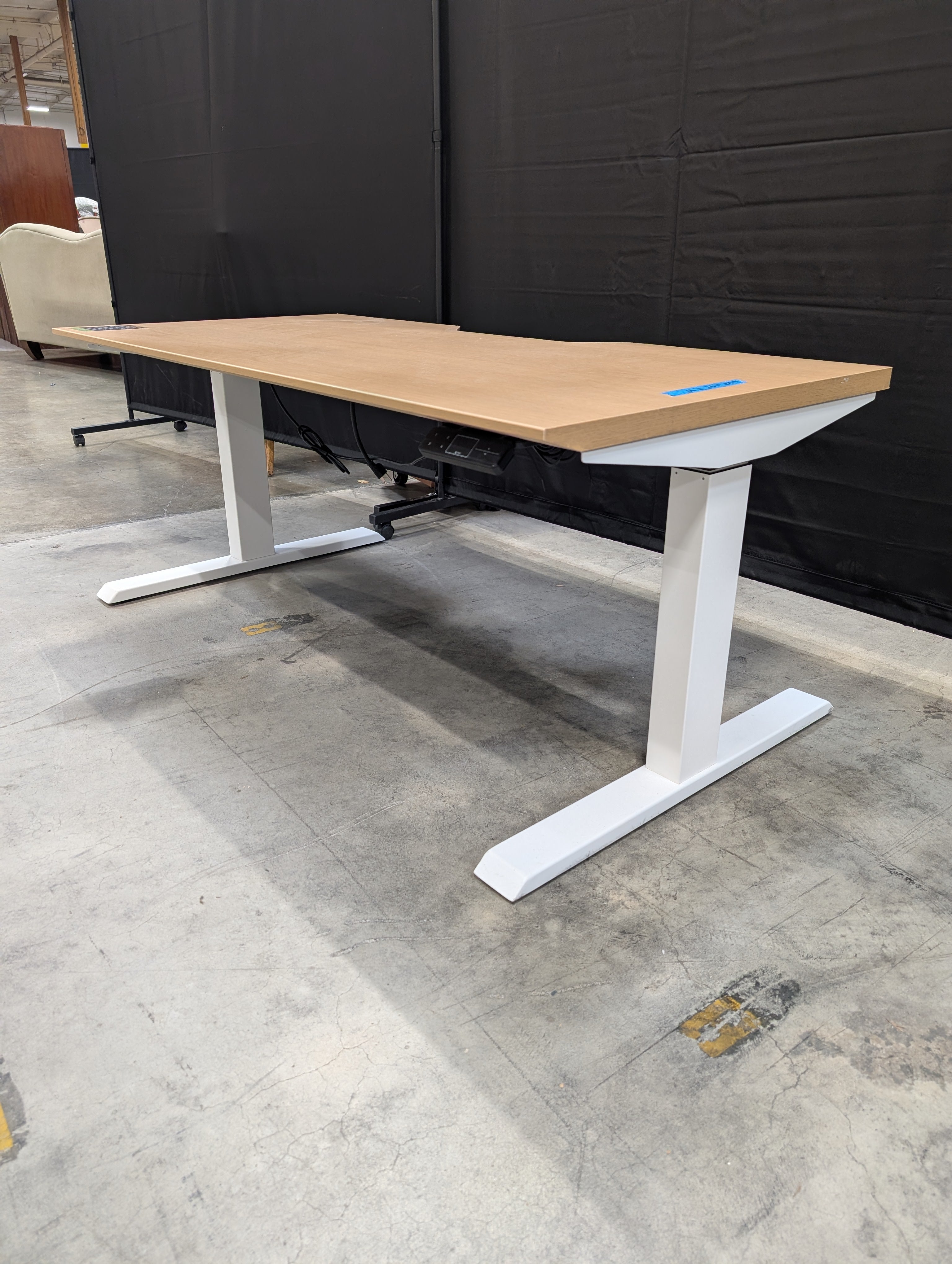 Adjustable Height Standing Desk with Light Wood Top