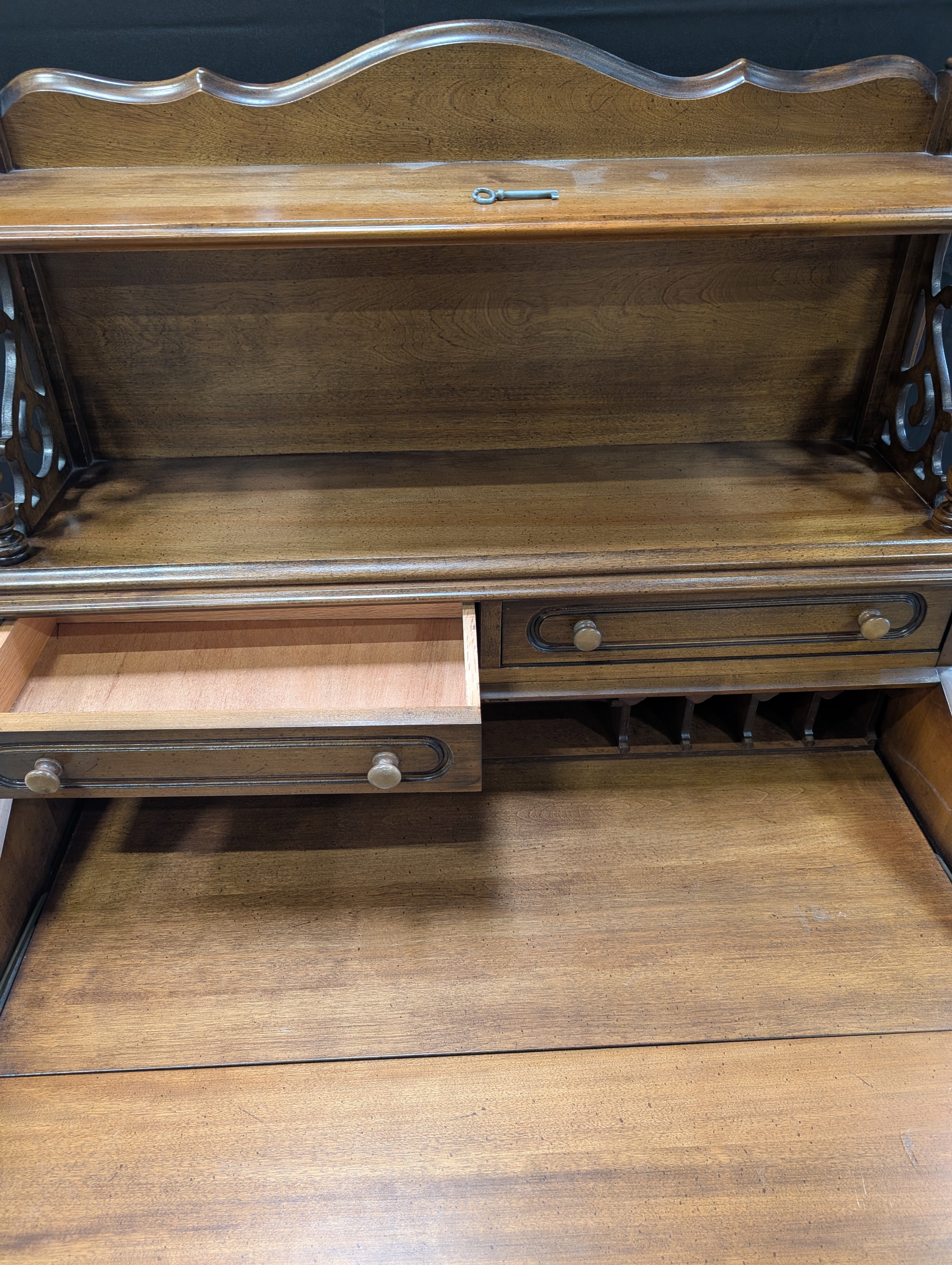 Jasper Cabinet co. Vintage Secretary Desk with Carved Details
