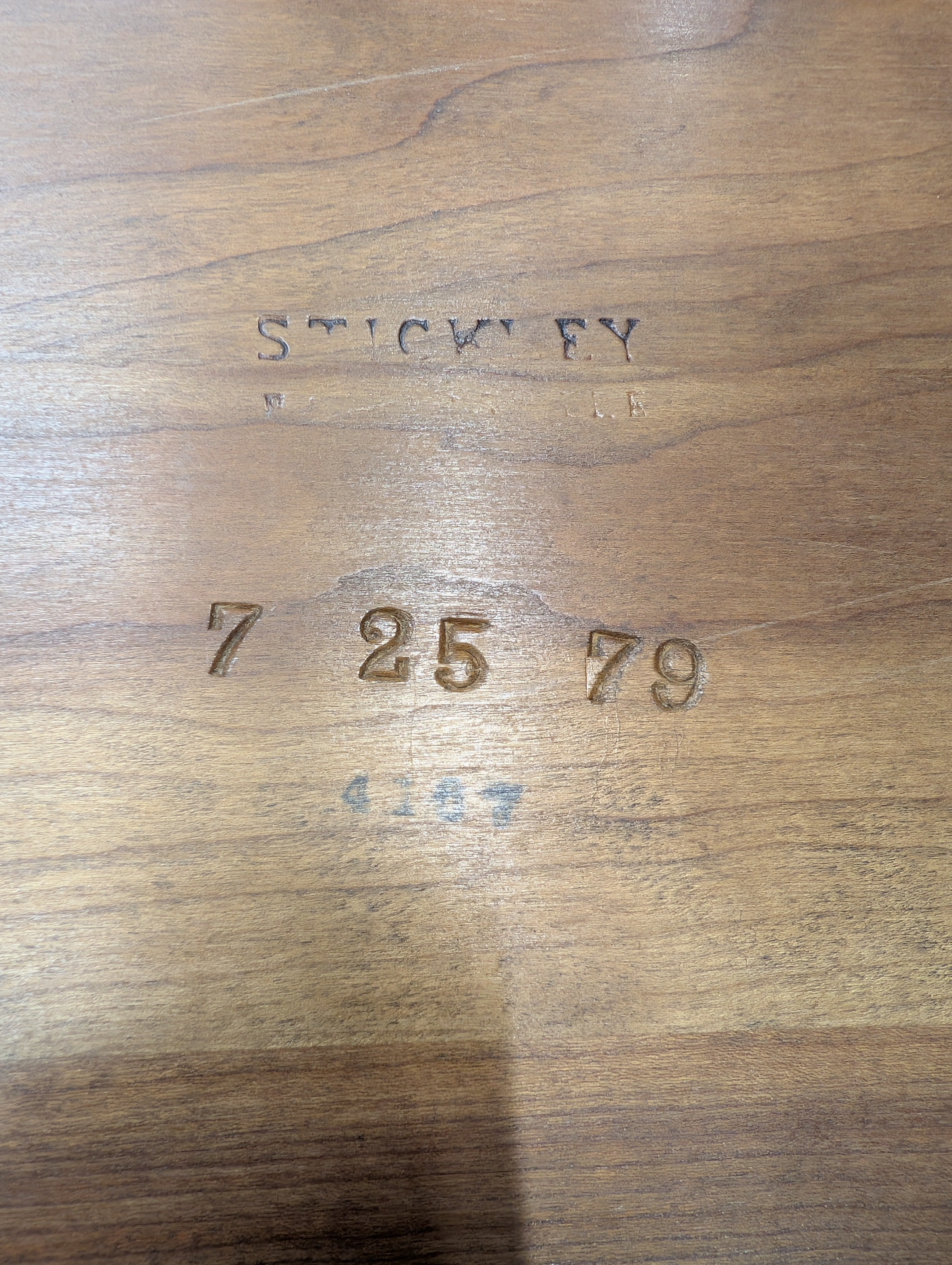 L. & J.G. Stickley Furniture Wood Dining Table with Leafs and Set of Six Carved Back Chairs