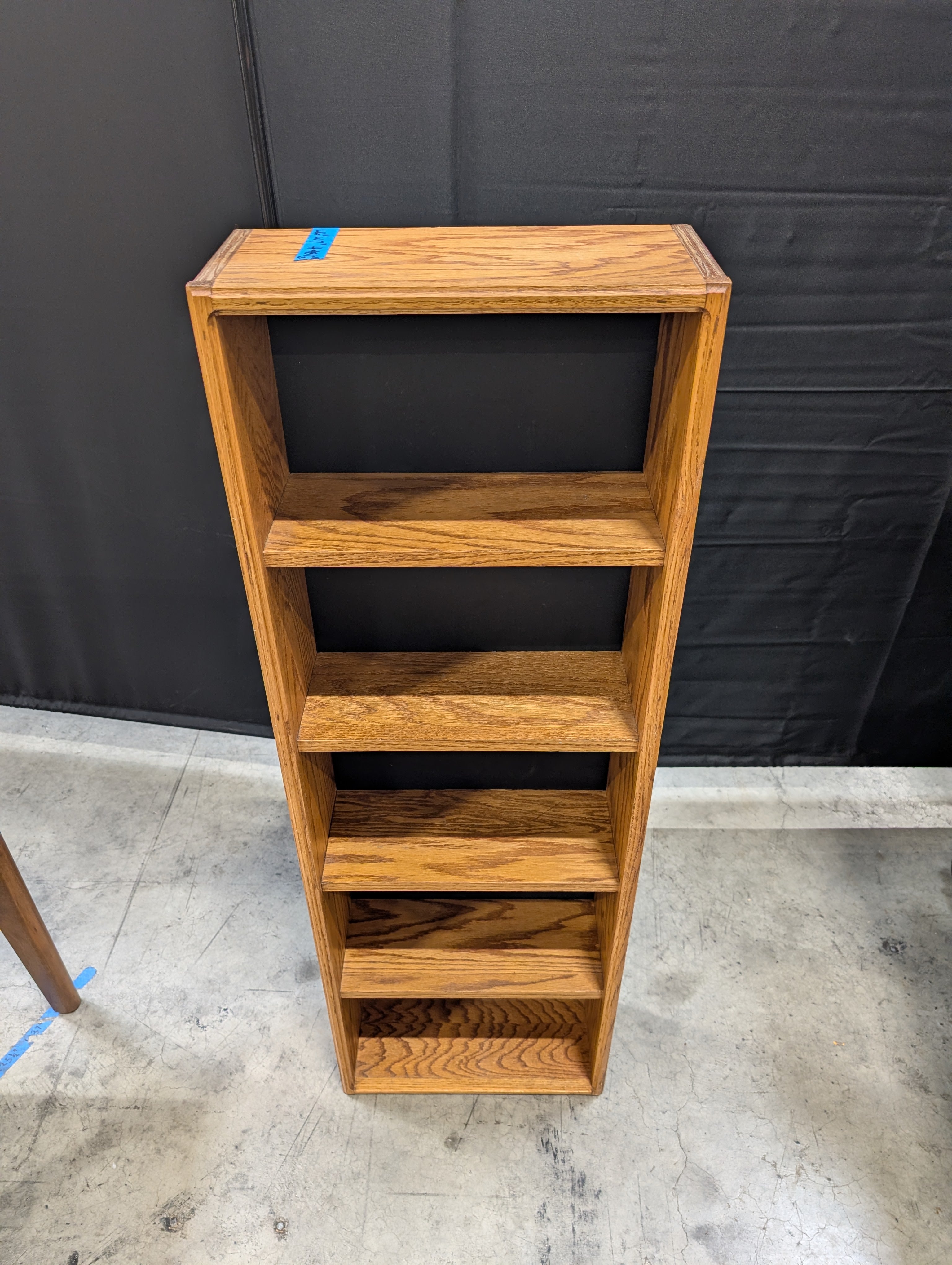 Medium Tone Wood Four-Shelf Bookcase