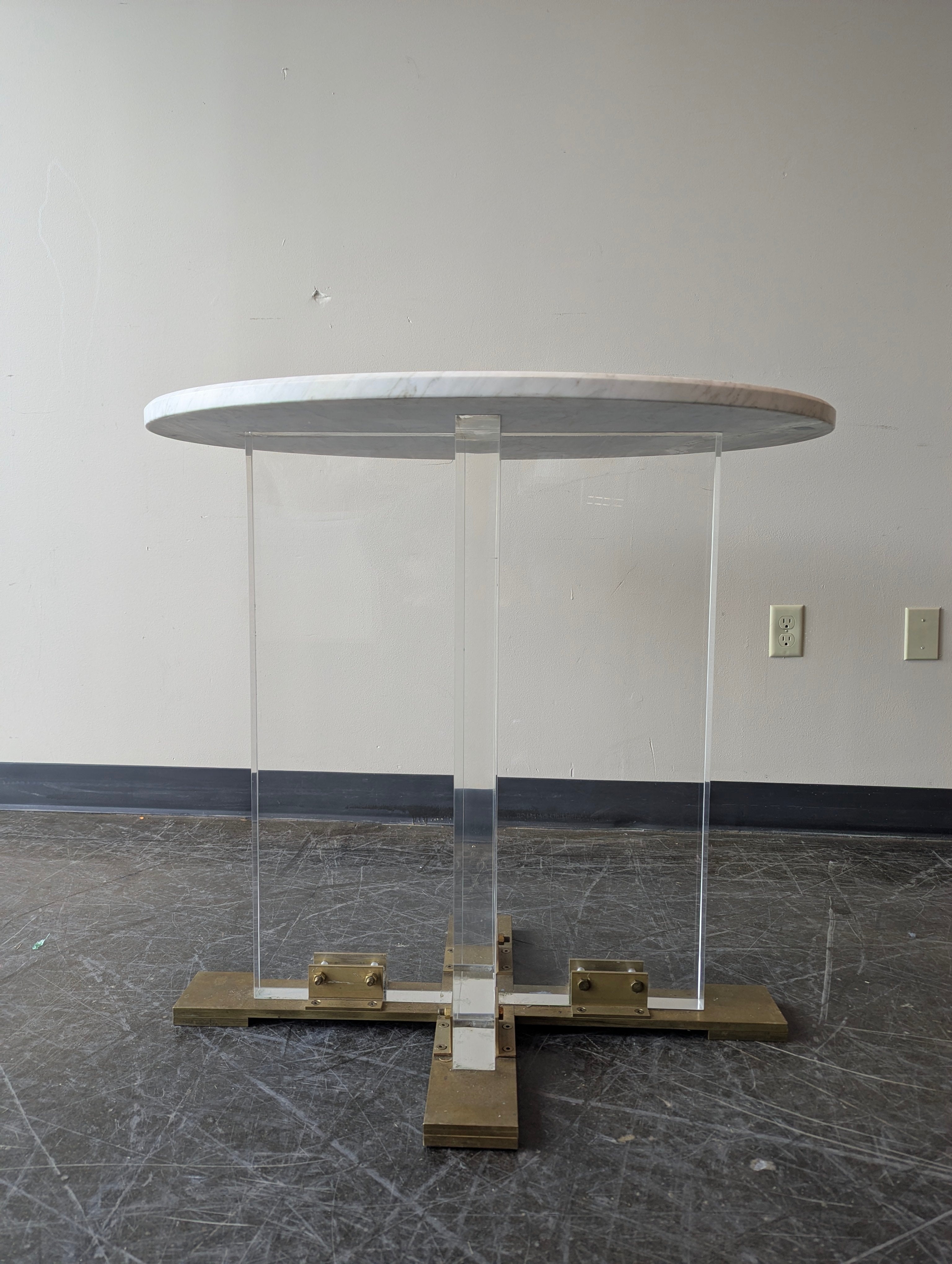 Modern Oval Marble Top Accent Table