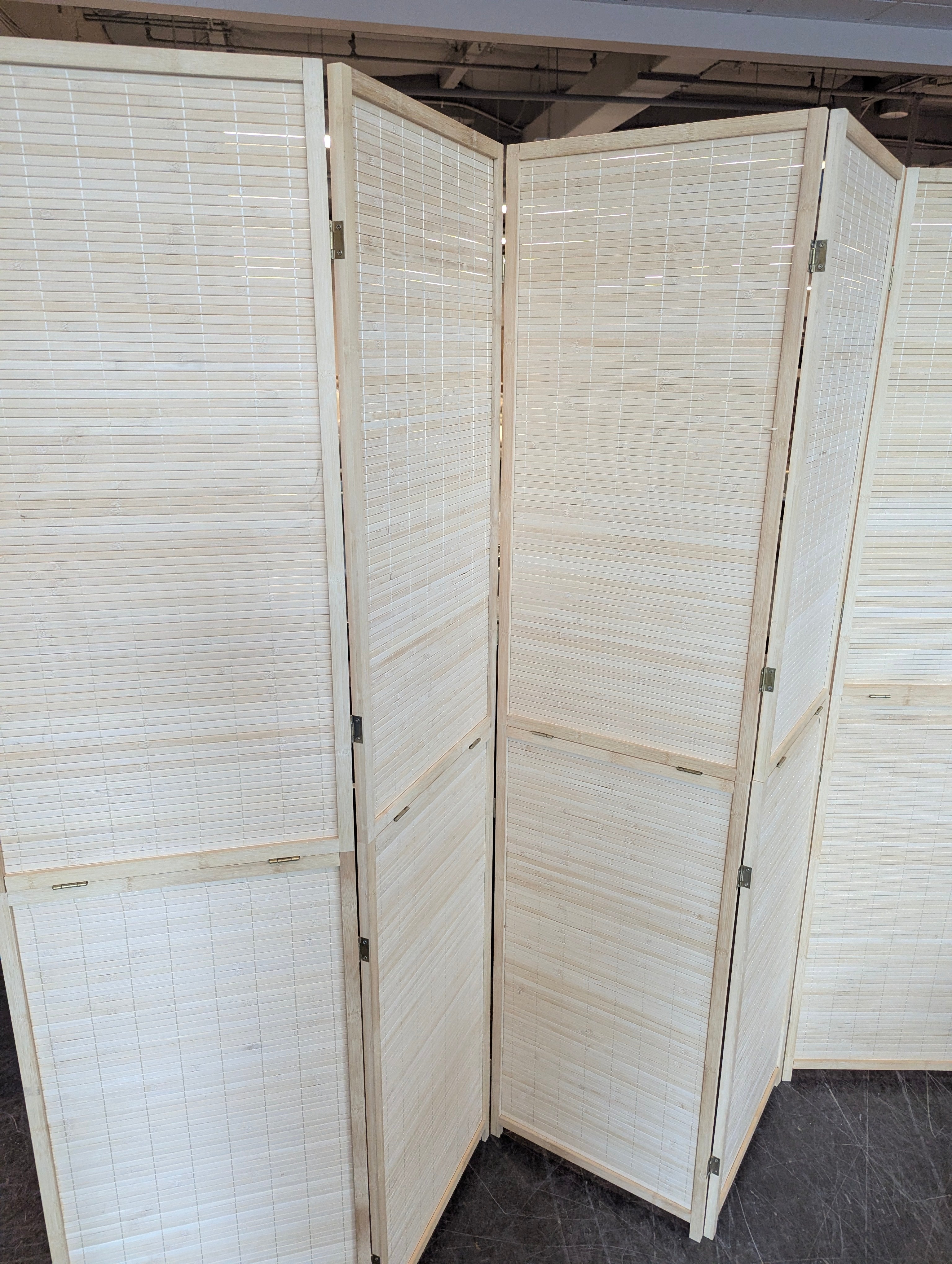 Folding Natural Bamboo Room Divider Screen