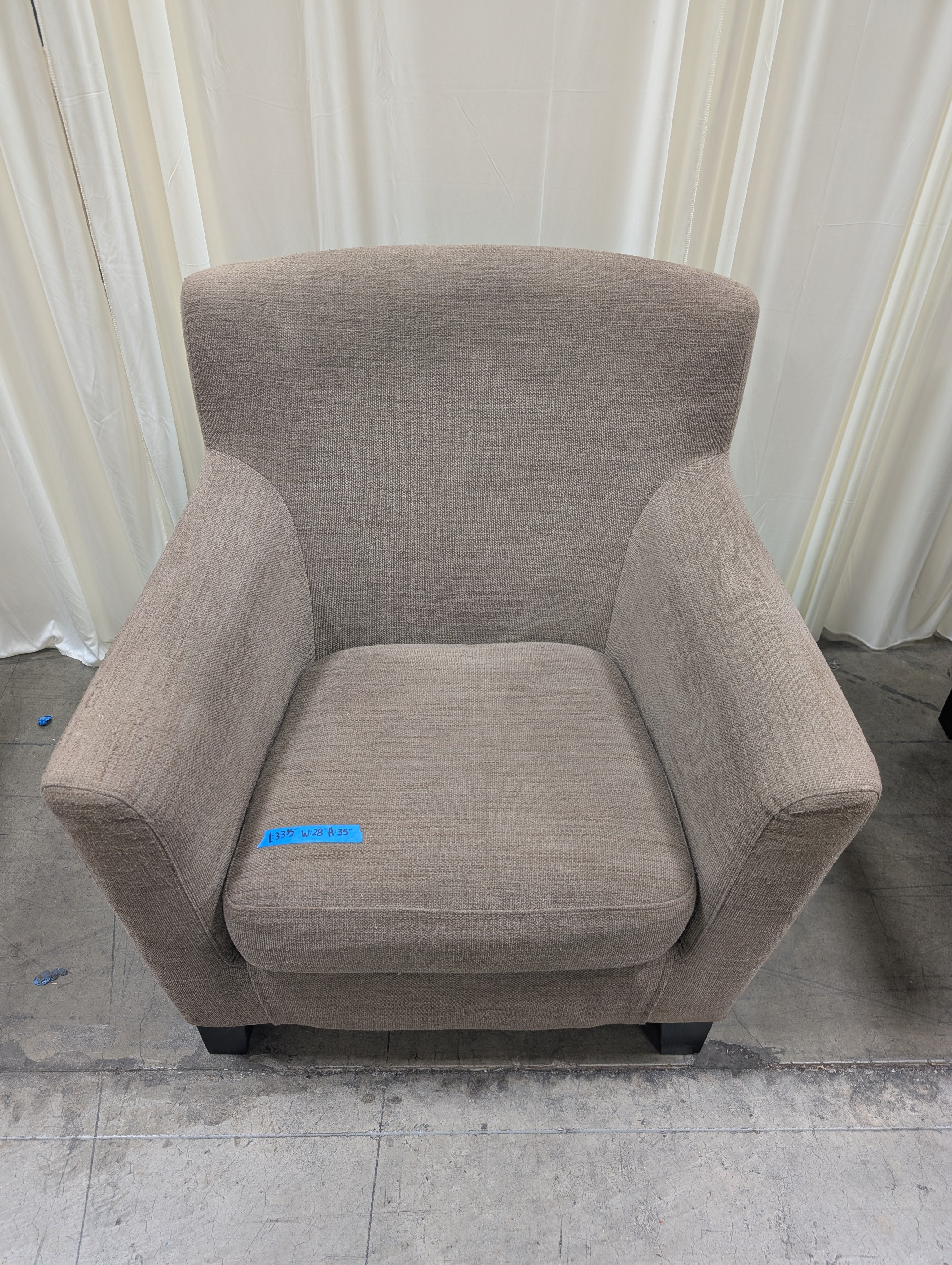Woven Fabric Club Chair with Tapered Legs